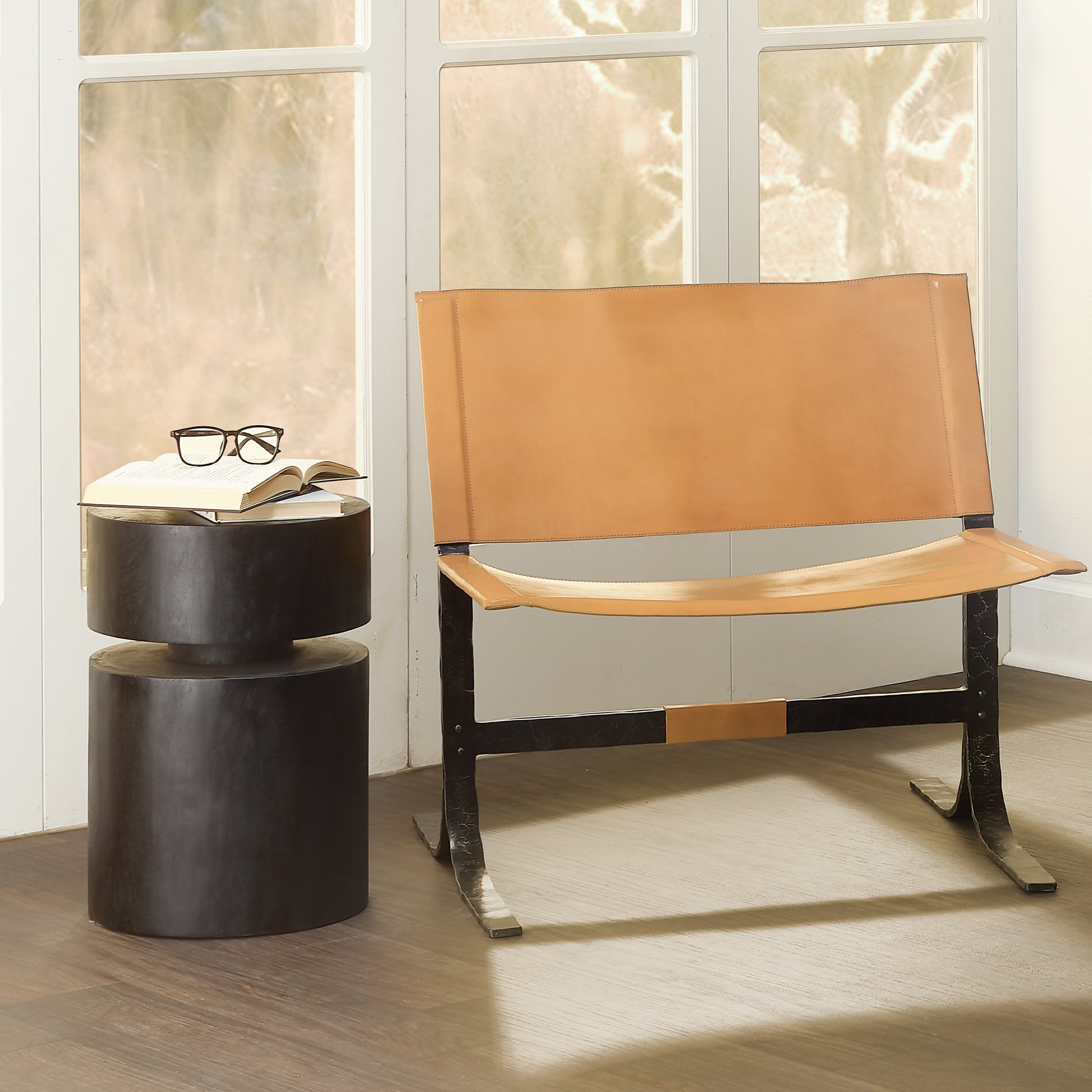 Dylan Wood Round Side Table by Jamie Young