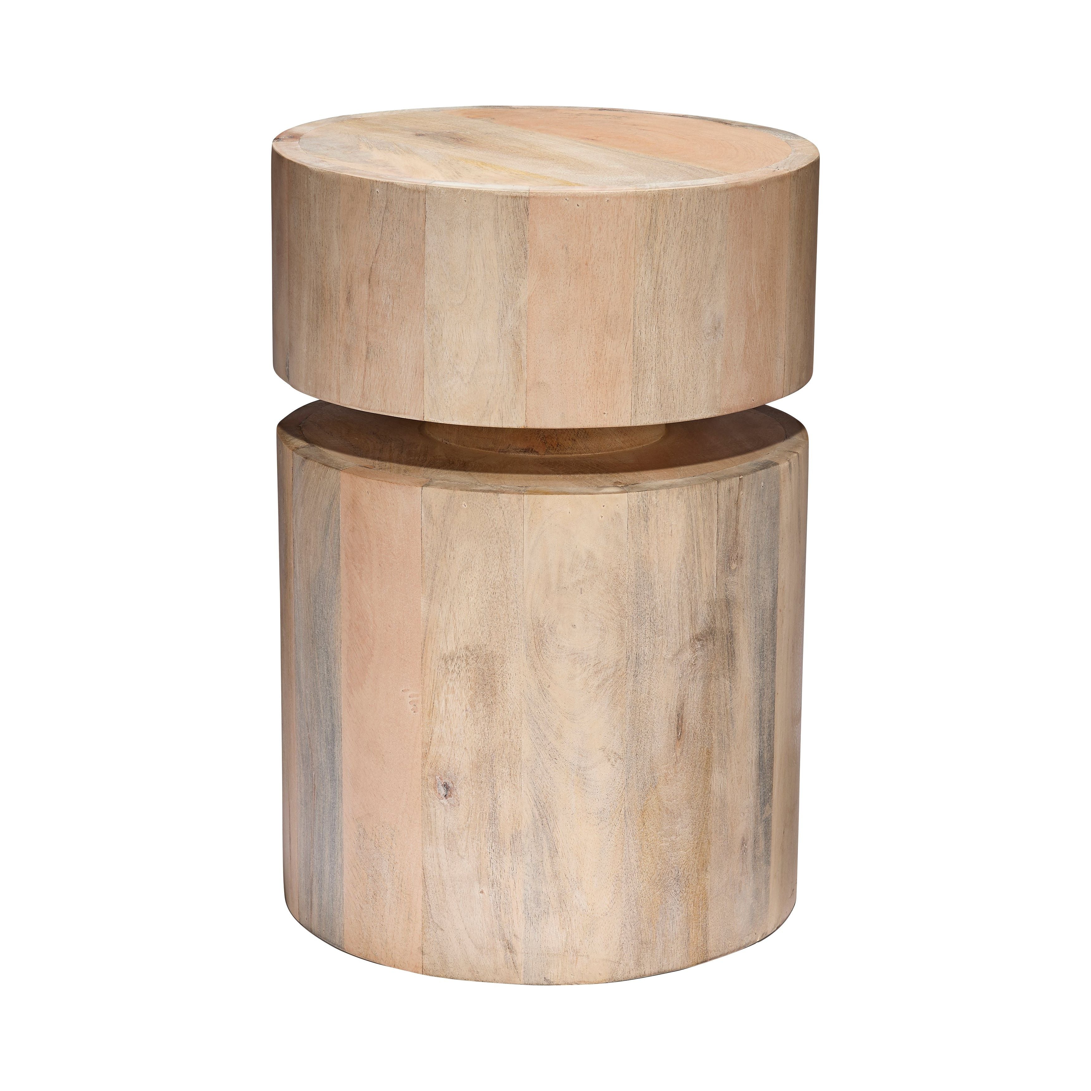 Dylan Wood Round Side Table by Jamie Young
