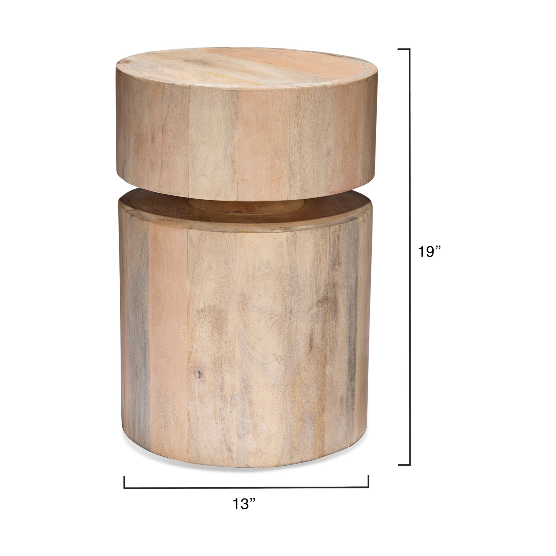 Dylan Wood Round Side Table by Jamie Young