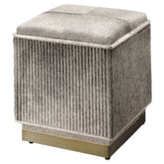 Easton Hide Ottoman by Jamie Young