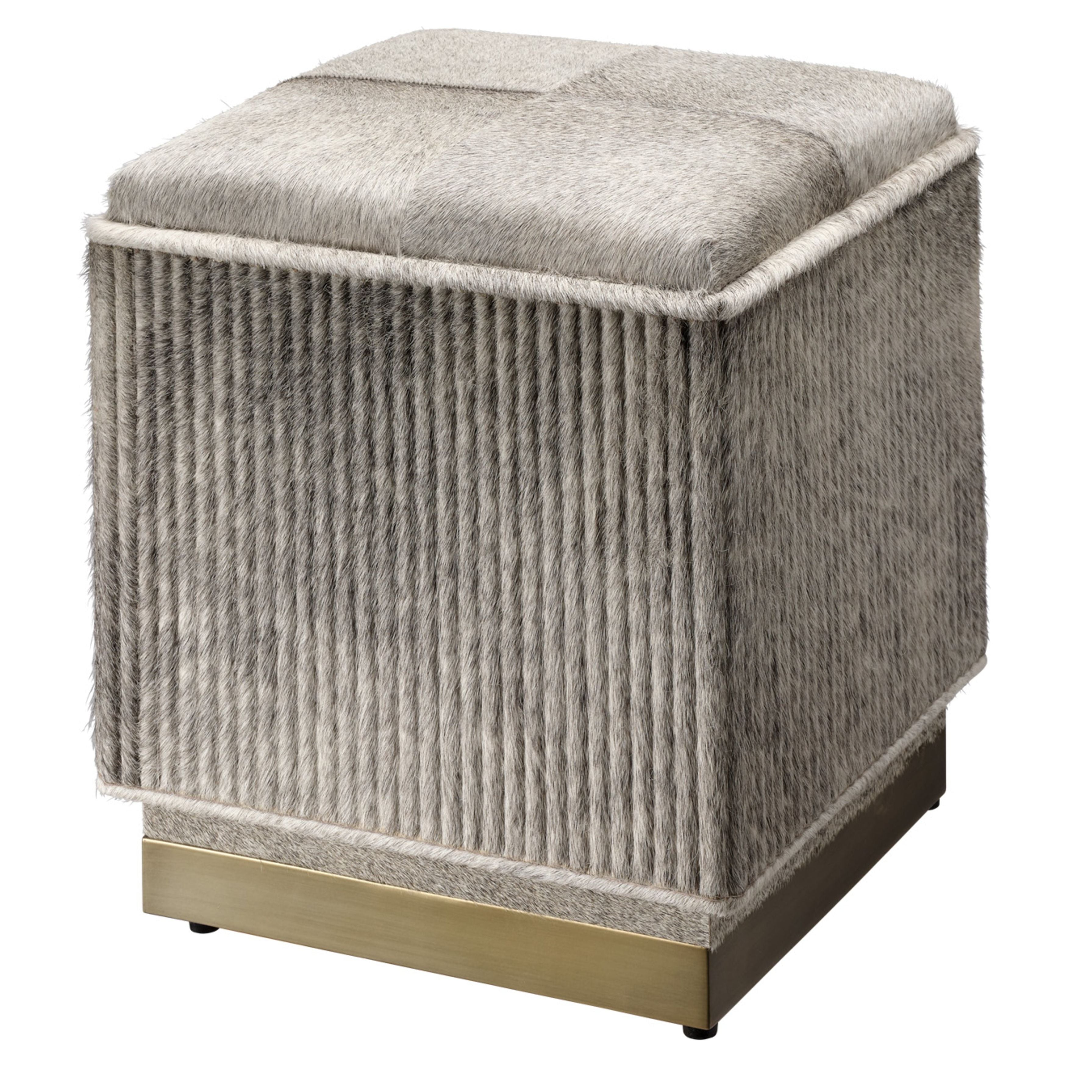 Easton Hide Ottoman by Jamie Young