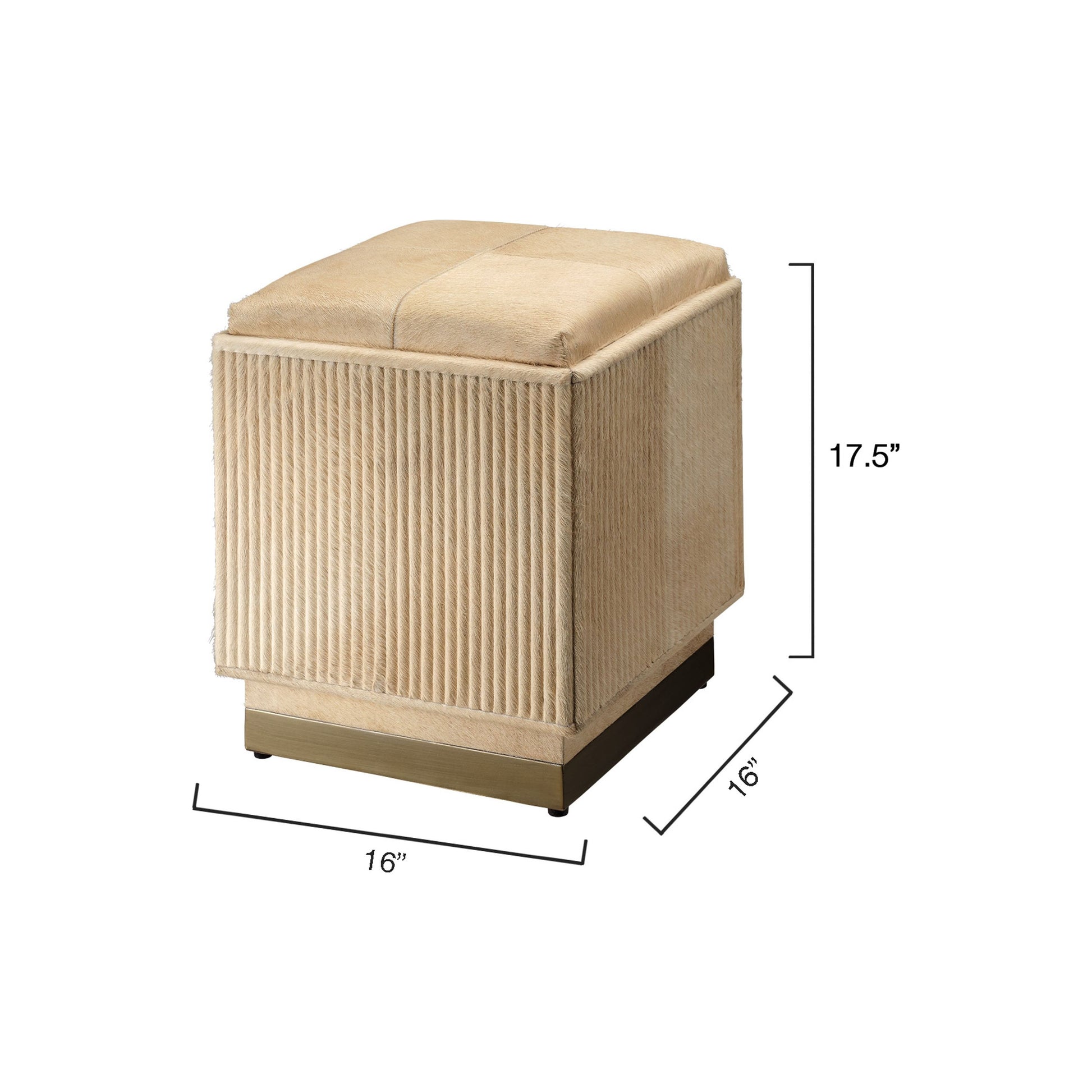 Easton Hide Ottoman by Jamie Young