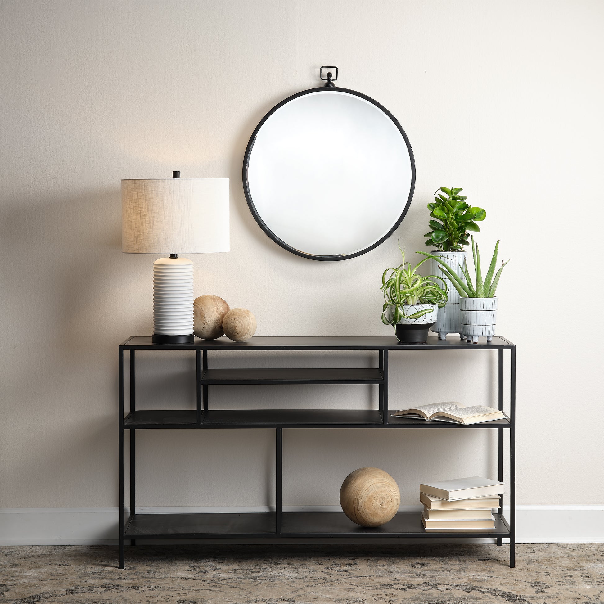Element Shelved Console Iron Table by Jamie Young