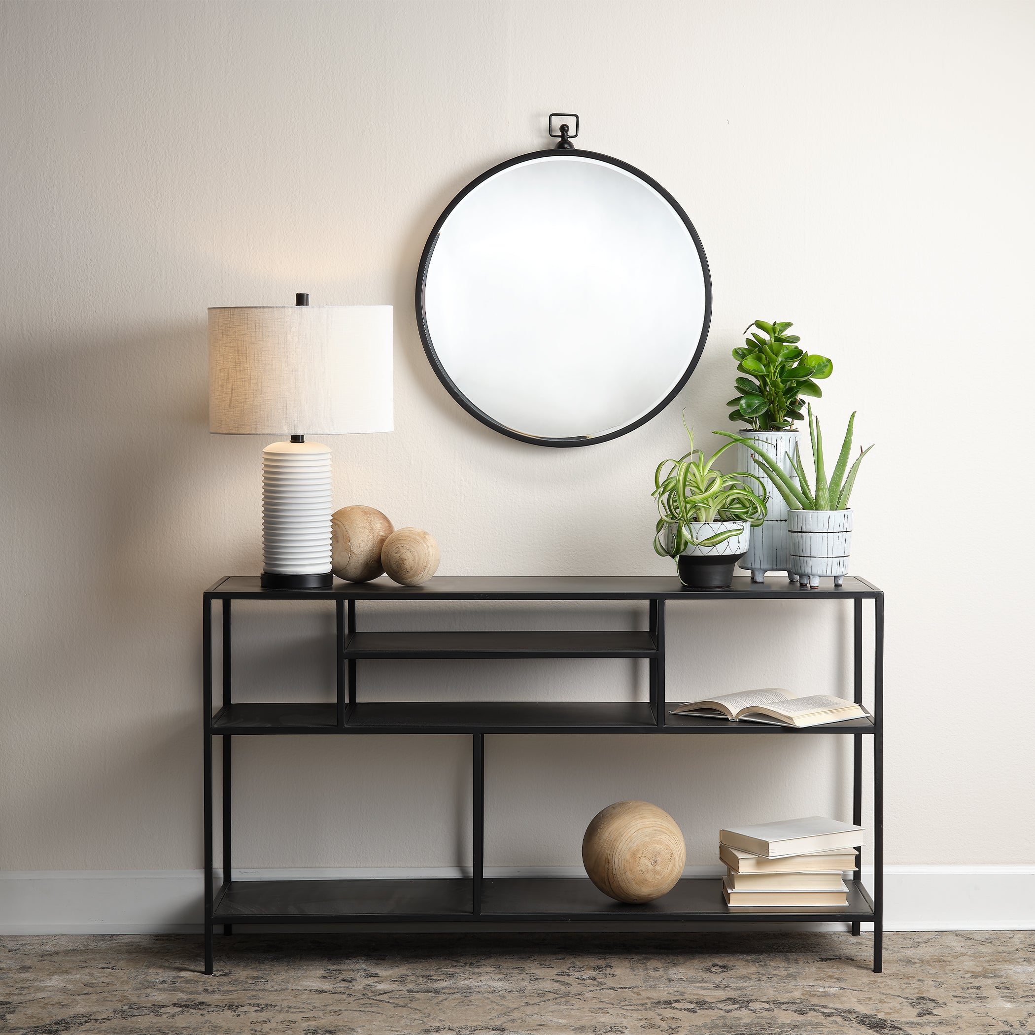 Element Shelved Console Iron Table by Jamie Young