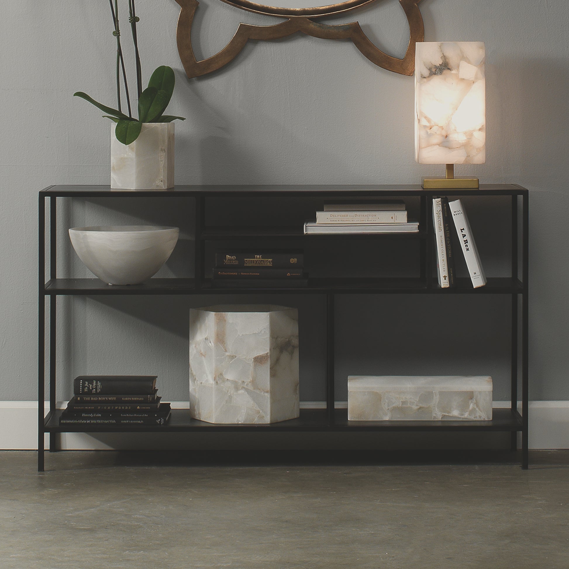 Element Shelved Console Iron Table by Jamie Young
