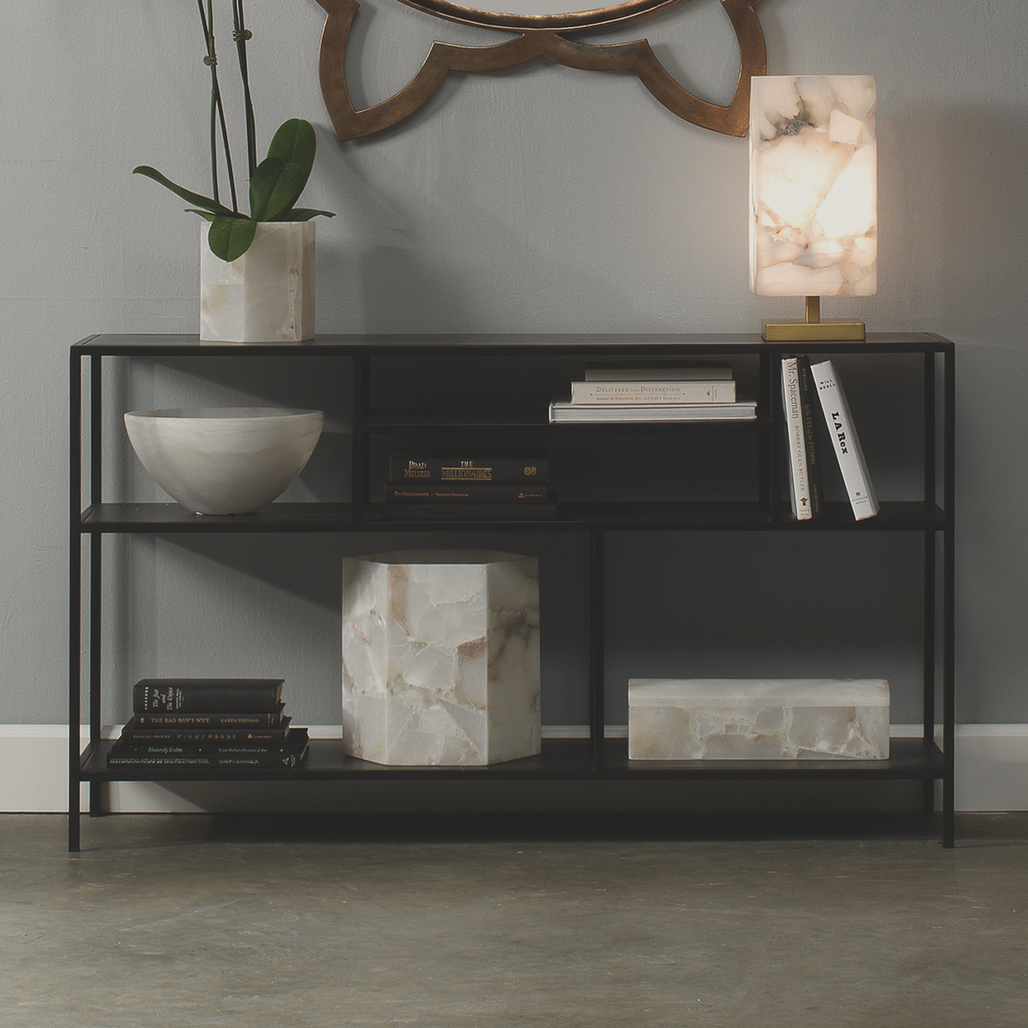 Element Shelved Console Iron Table by Jamie Young