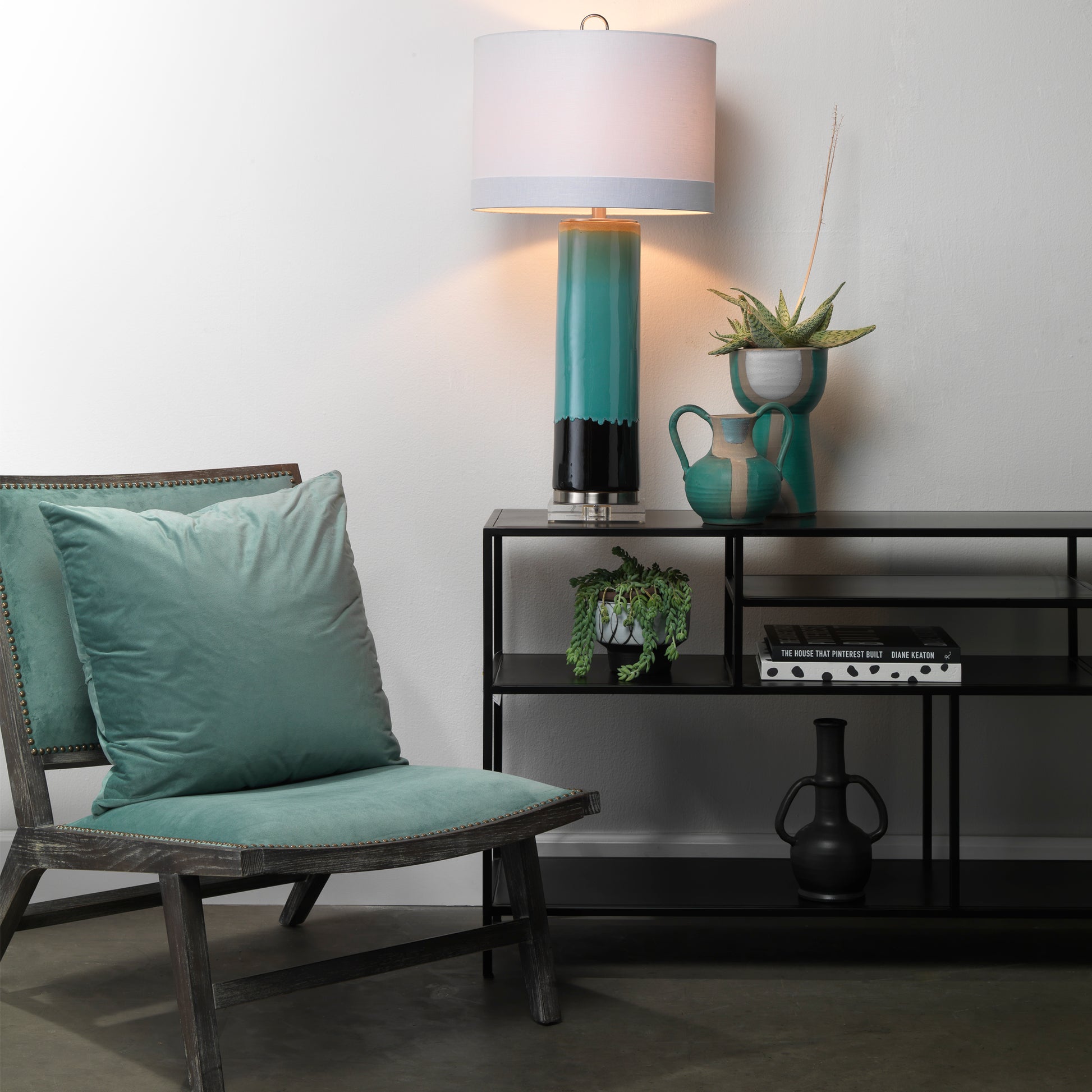 Element Shelved Console Iron Table by Jamie Young