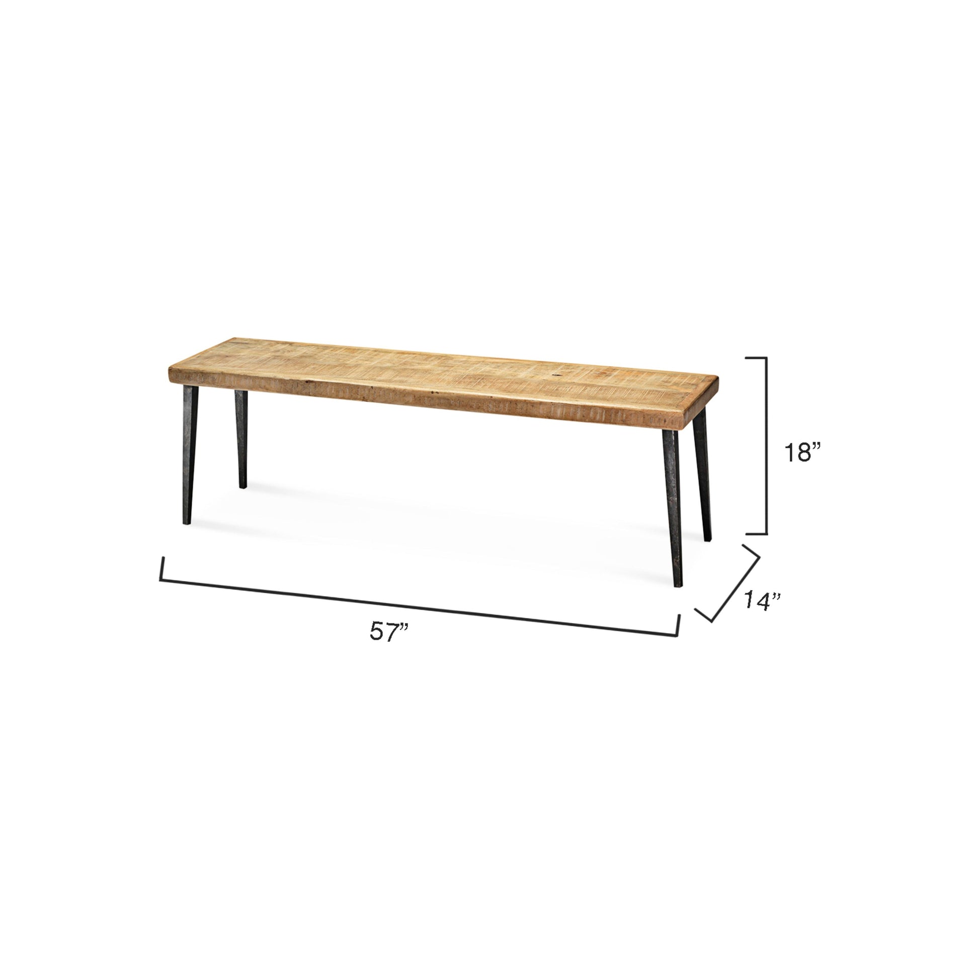 Farmhouse Wood Bench, Natural by Jamie Young