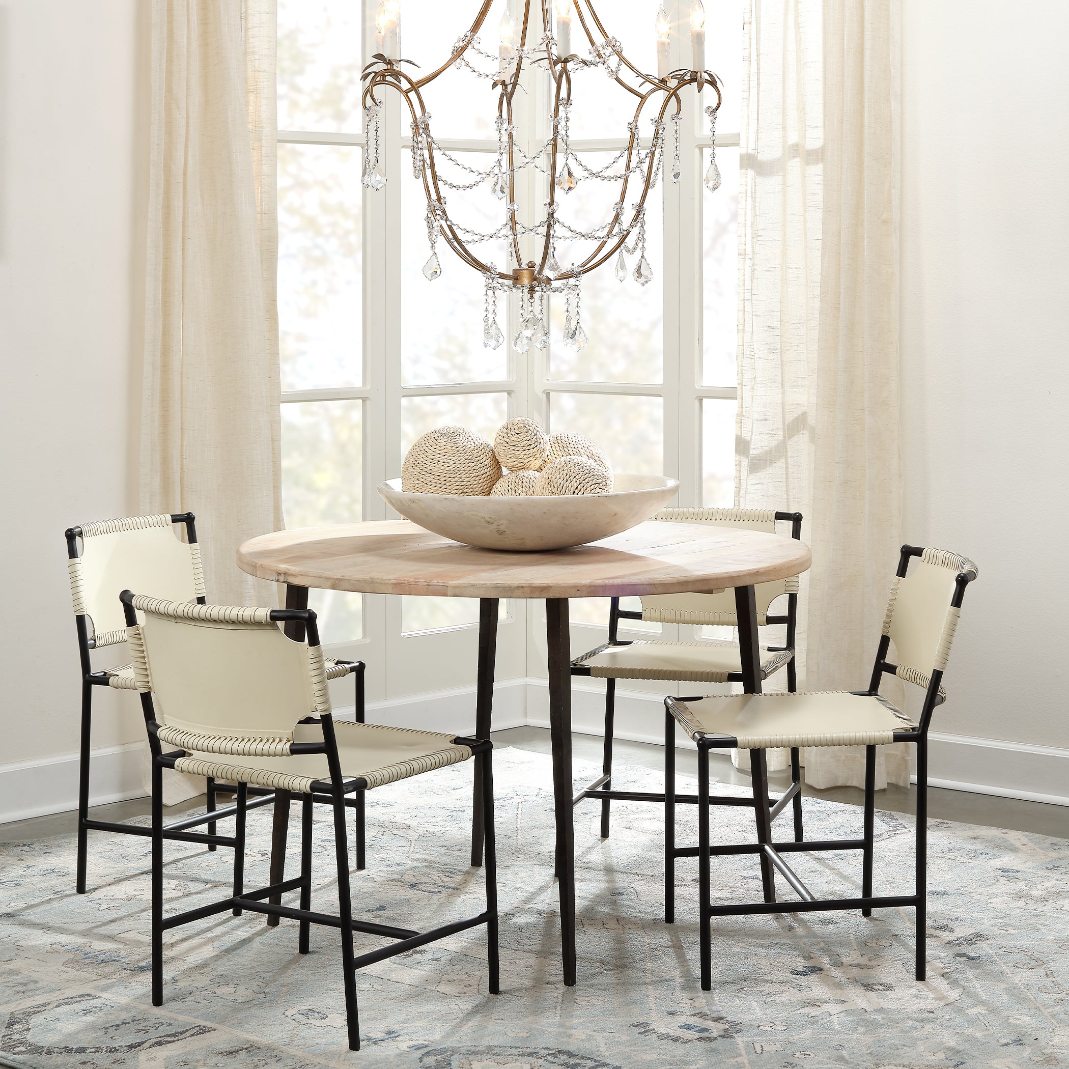 Farmhouse Wood Bistro Table, Natural