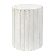 Flutted Cement Side Table, White by Jamie Young