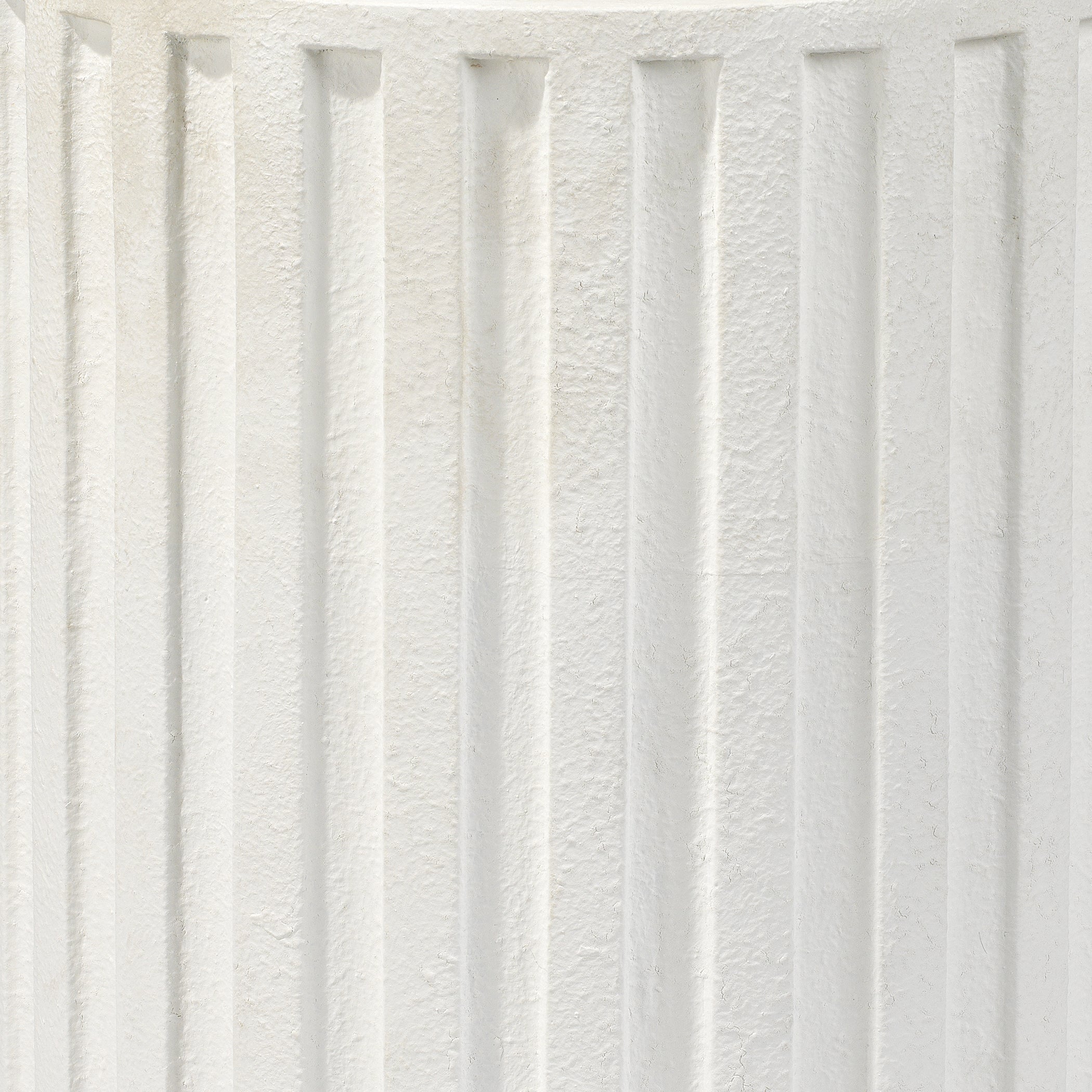 Flutted Cement Side Table, White by Jamie Young
