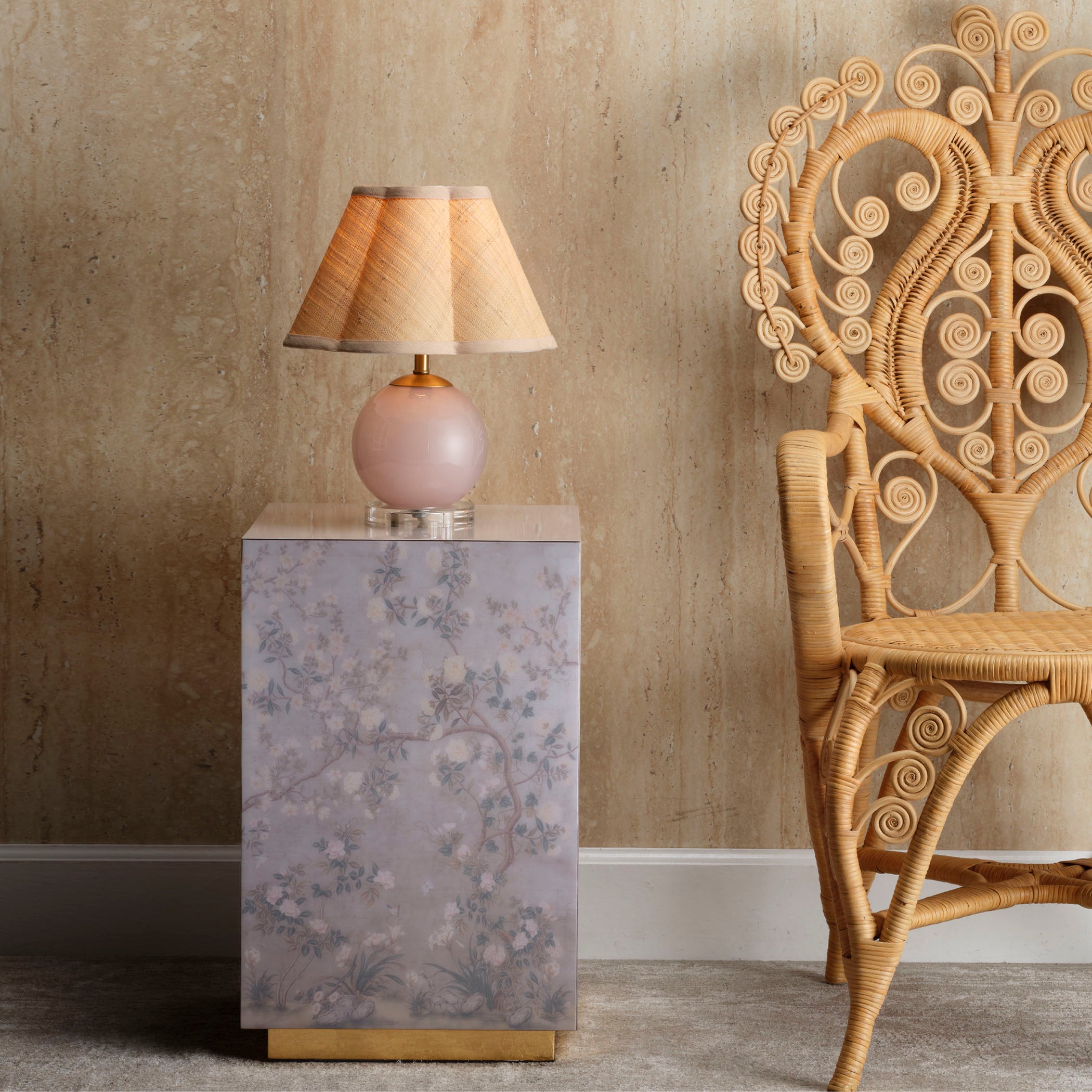 Garland Floral Accent Side Table, Lavender by Jamie Young