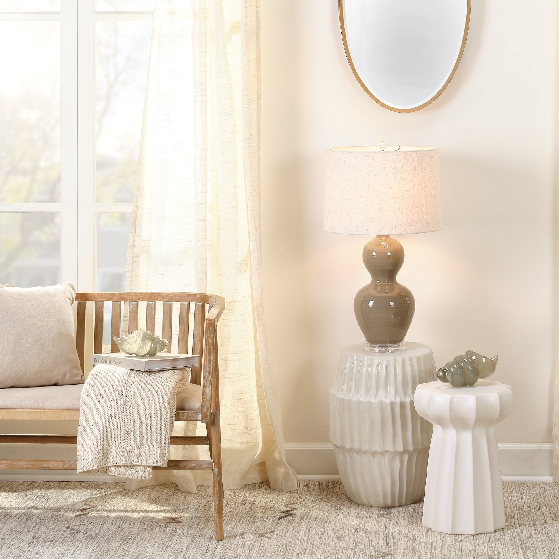 Grayson Wood Settee by Jamie Young