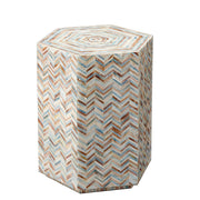 Hepburn Mother of Pearl Hexagon Side Table by Jamie Young