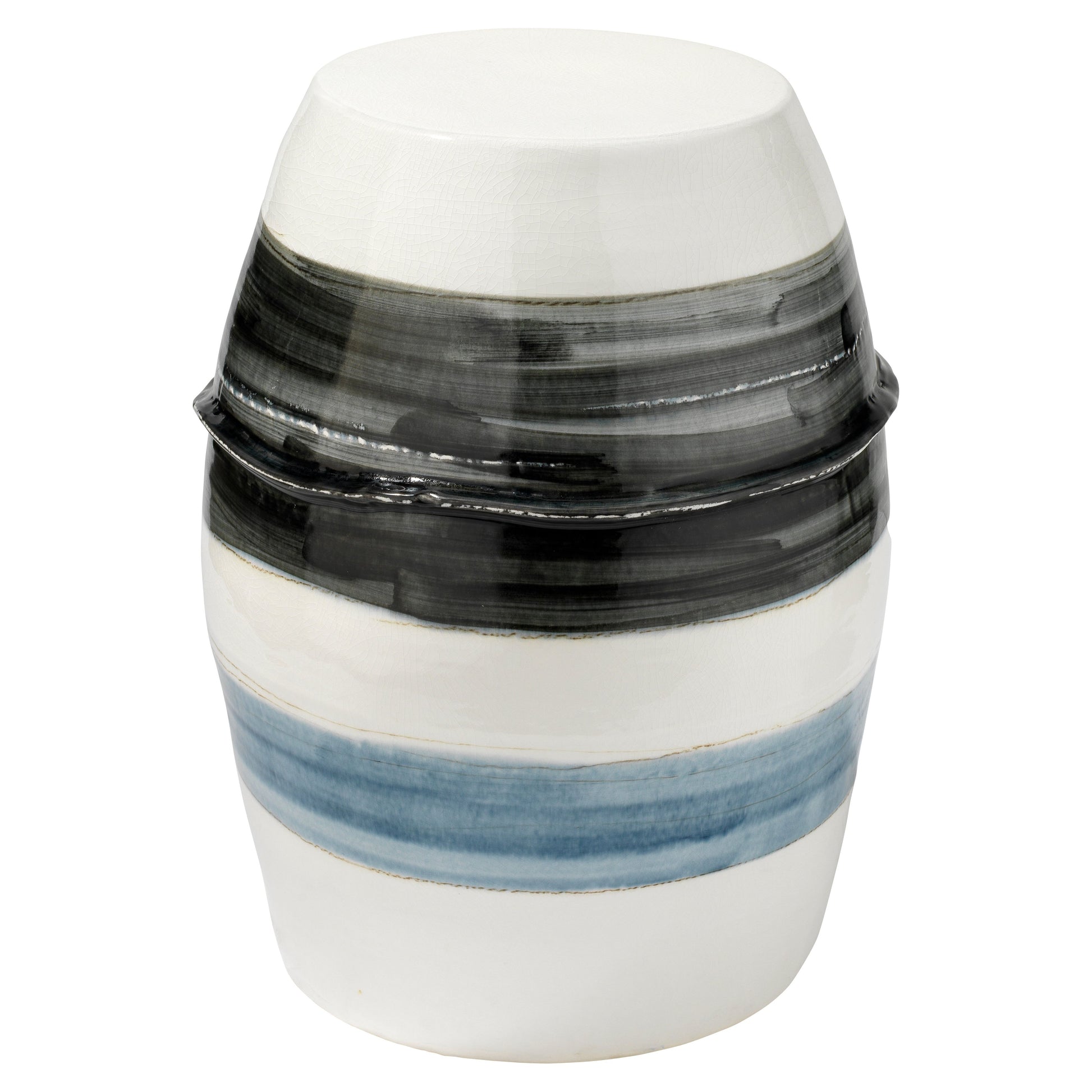 Horizon Striped Indoor/Outdoor Ceramic Side Table by Jamie Young