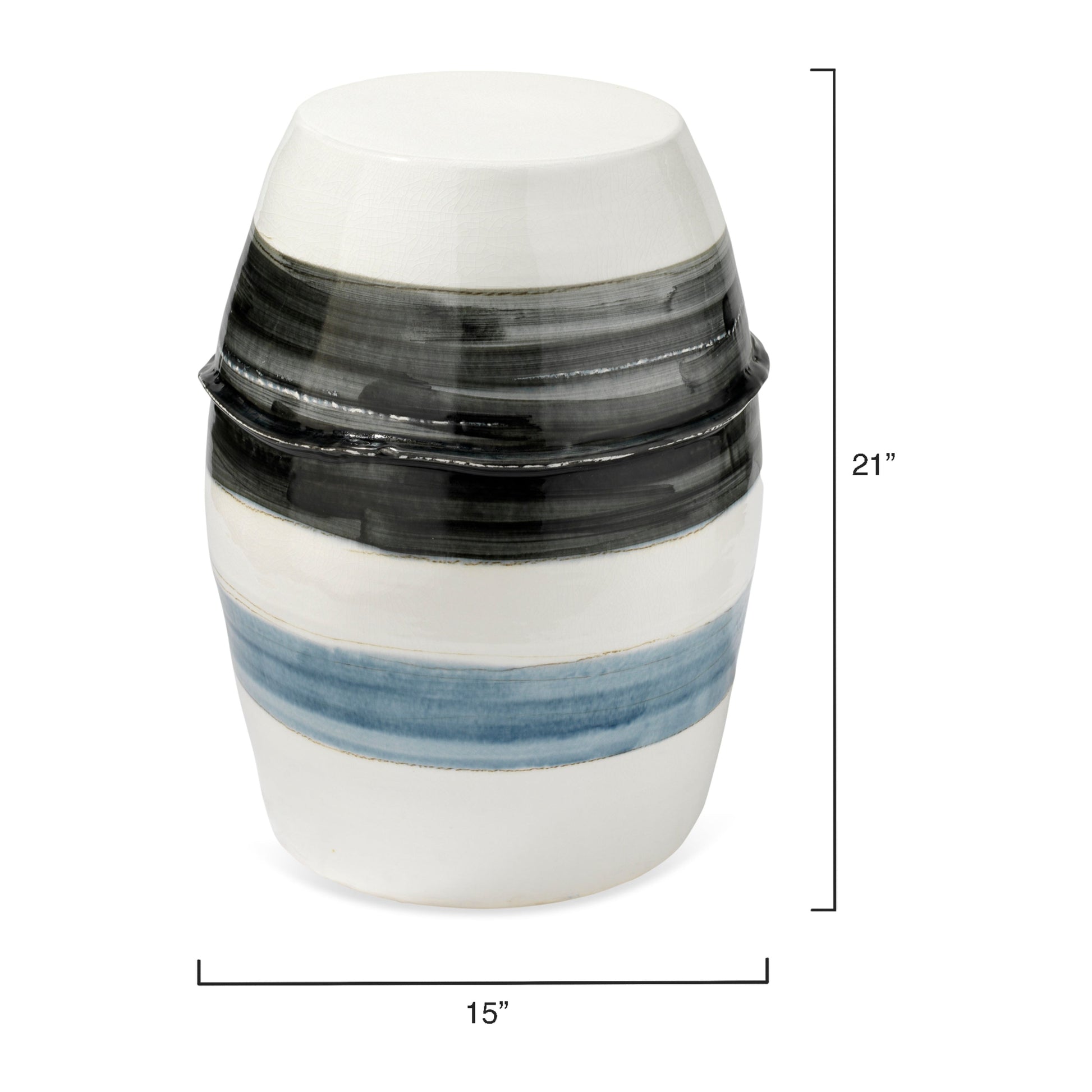 Horizon Striped Indoor/Outdoor Ceramic Side Table by Jamie Young