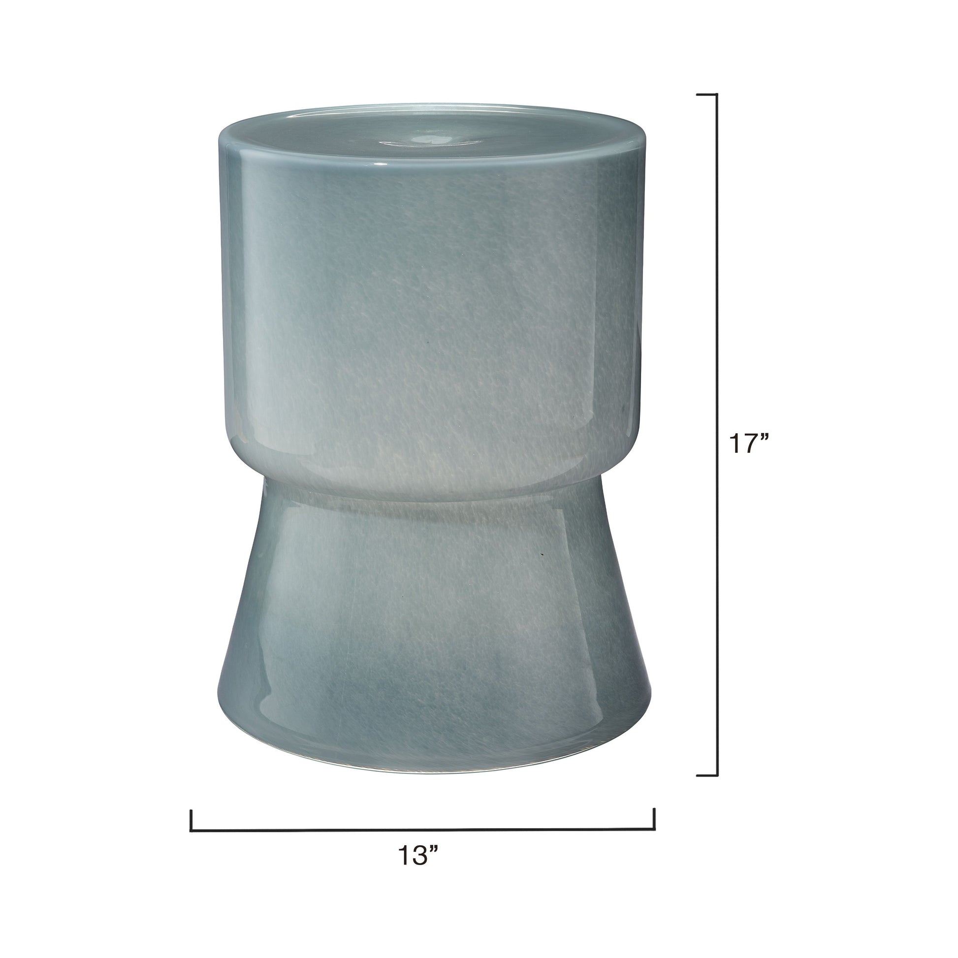 Huntington Garden Glass Stool, Blue by Jamie Young