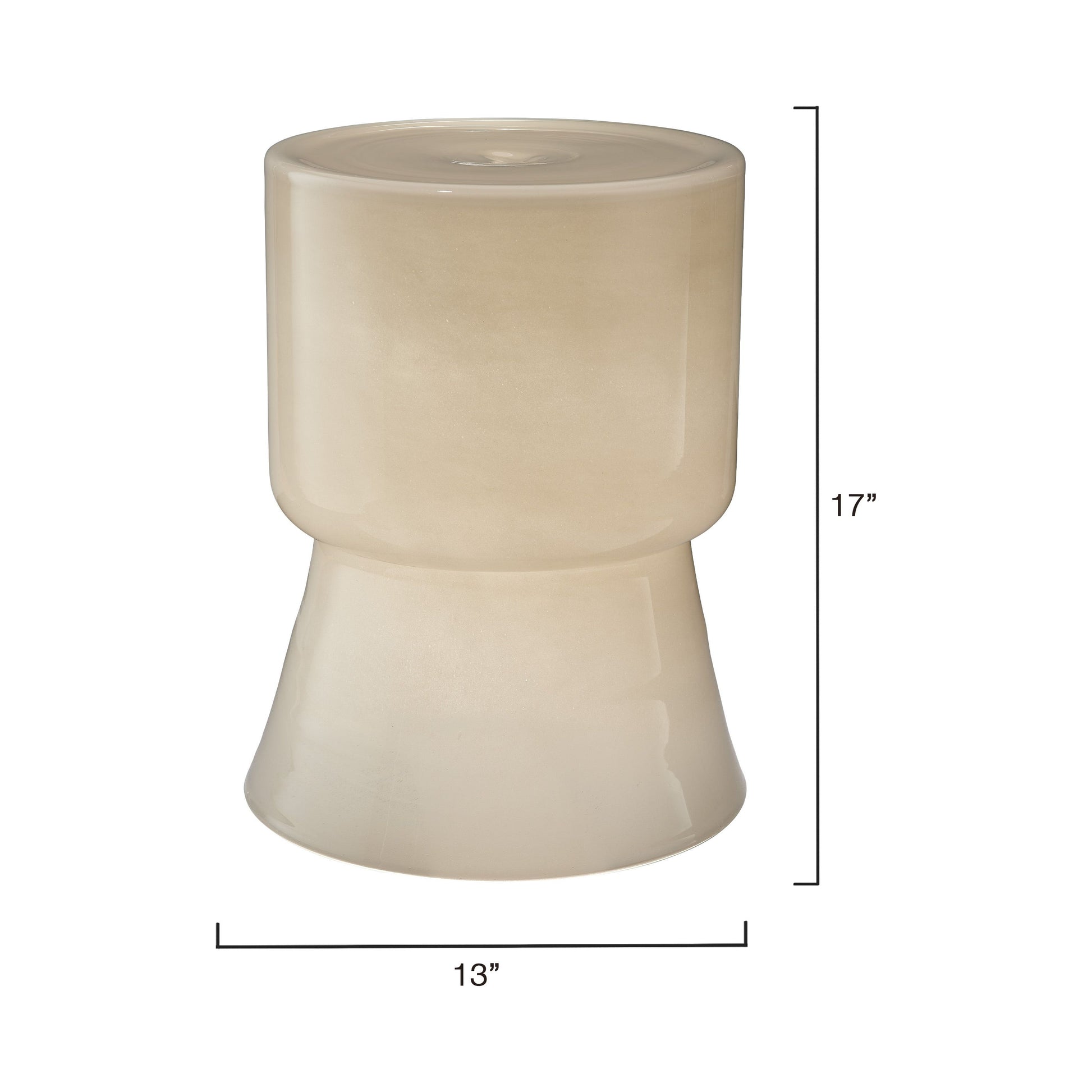 Huntington Garden Glass Stool, Cream by Jamie Young