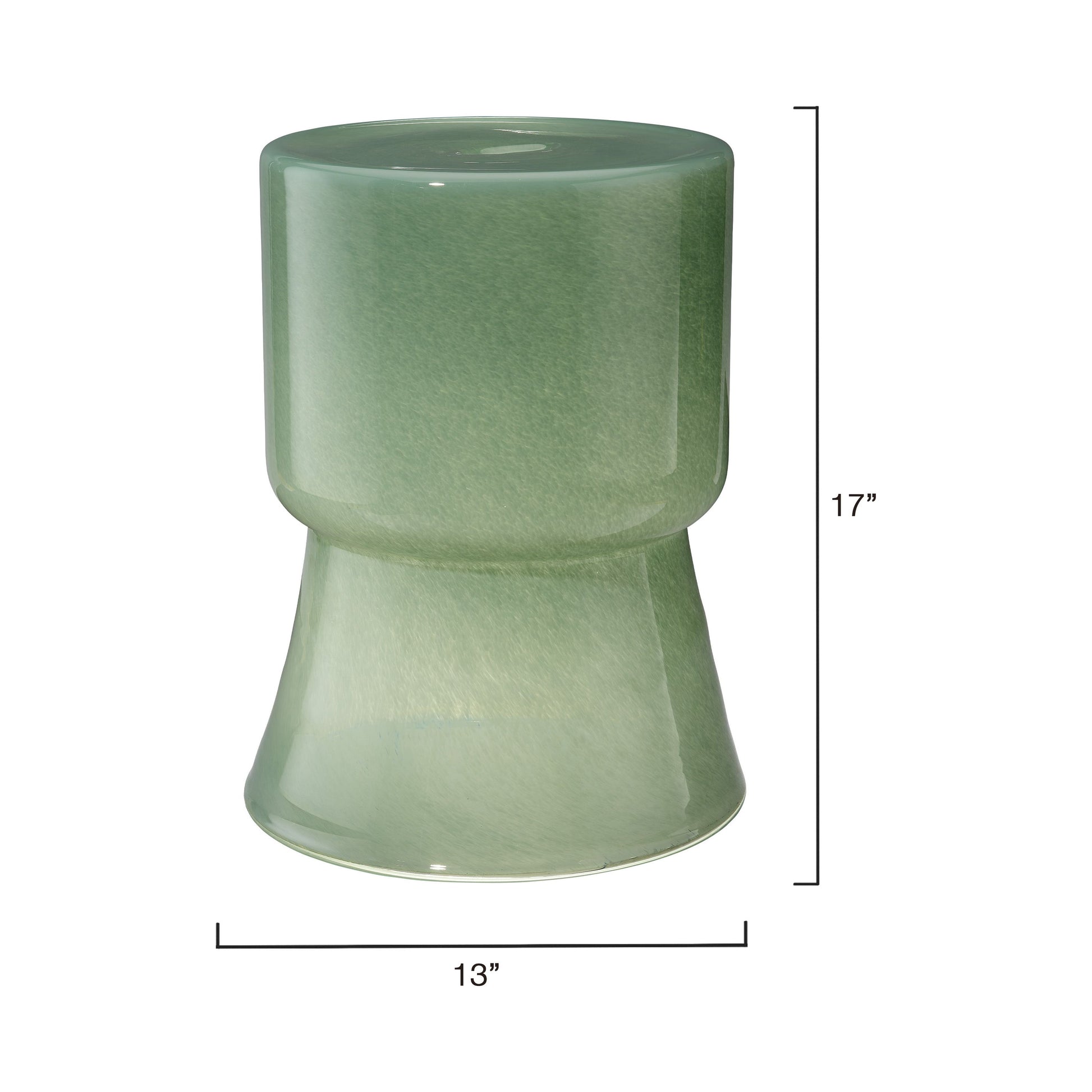 Huntington Garden Glass Stool, Green by Jamie Young