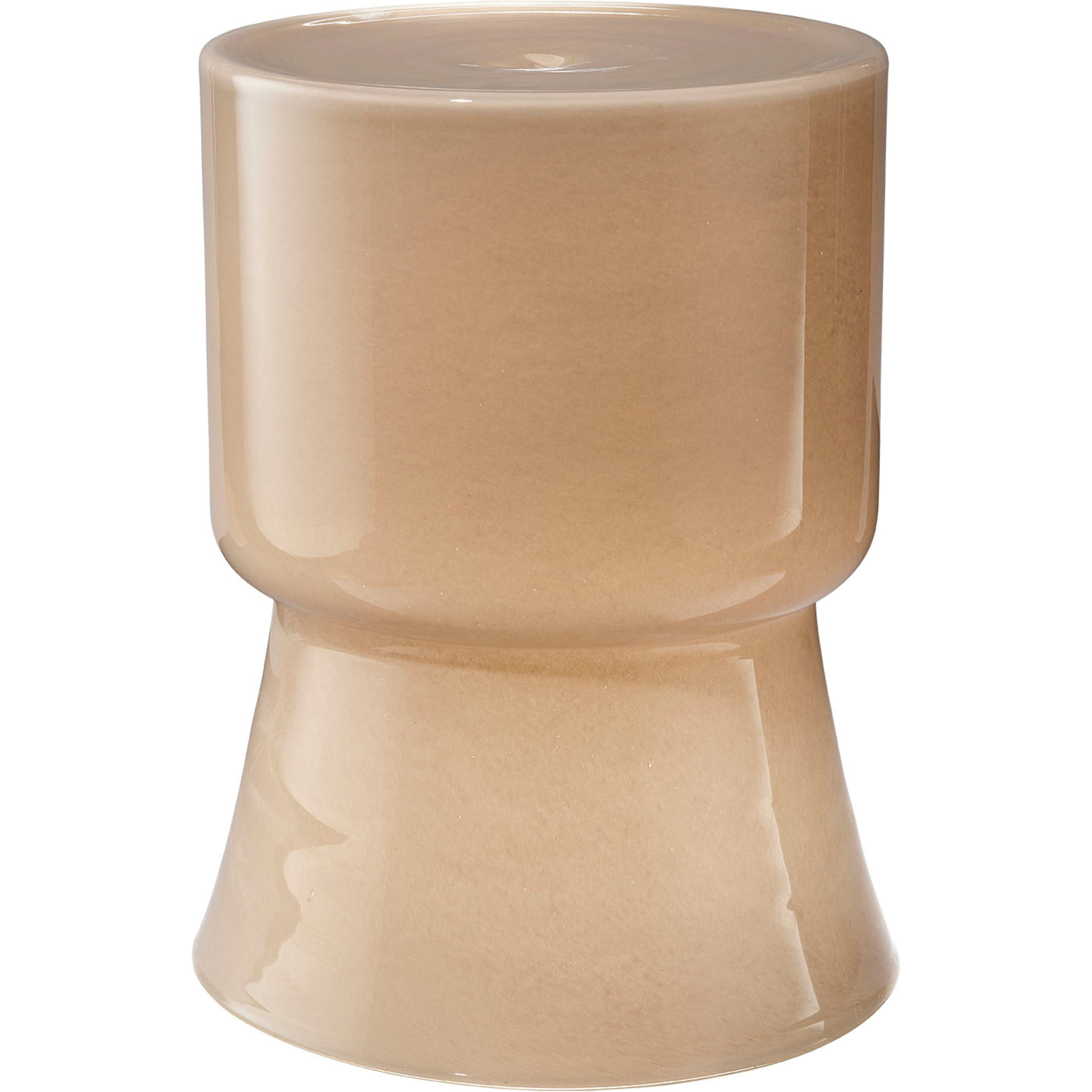 Huntington Garden Glass Stool, Taupe
