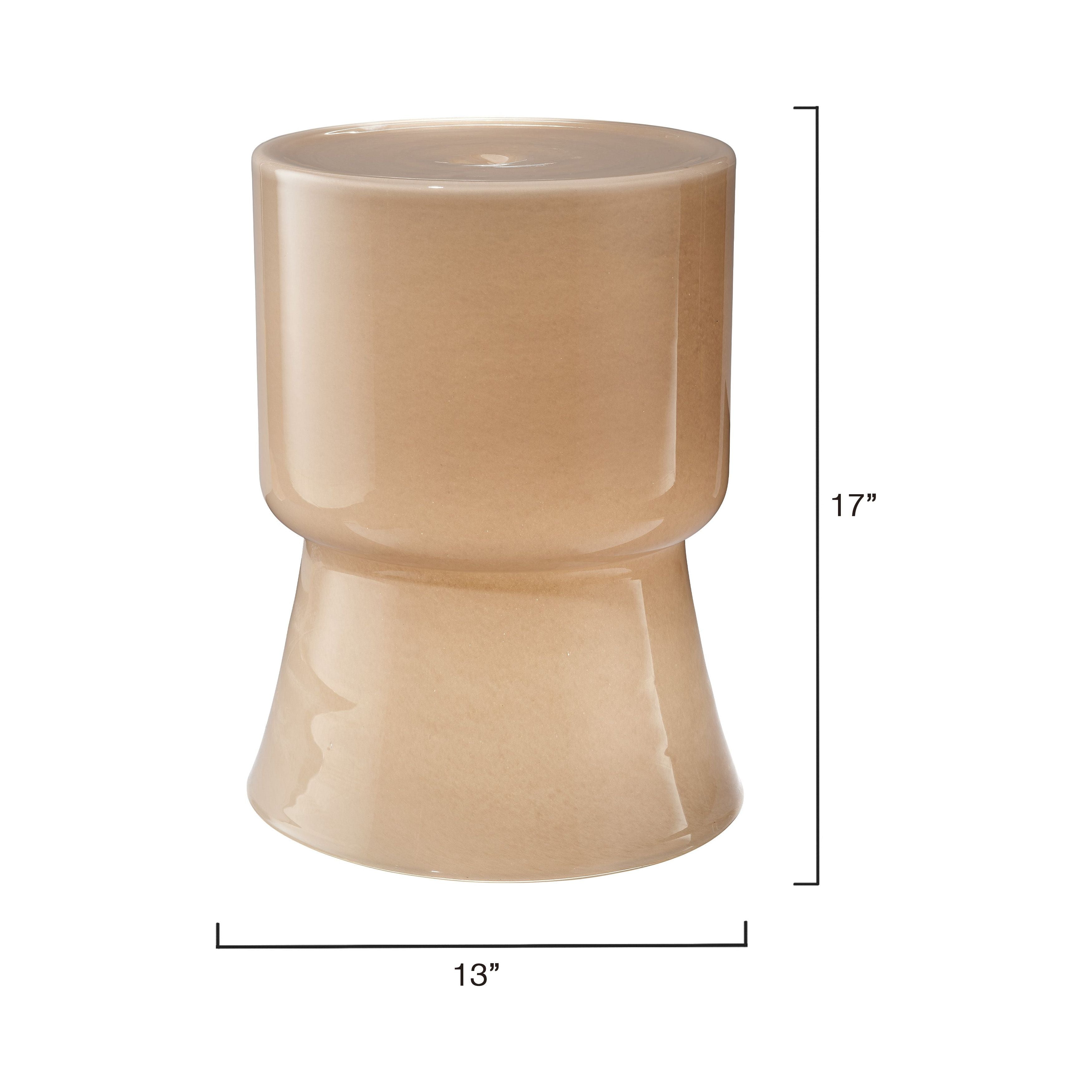 Huntington Garden Glass Stool, Taupe