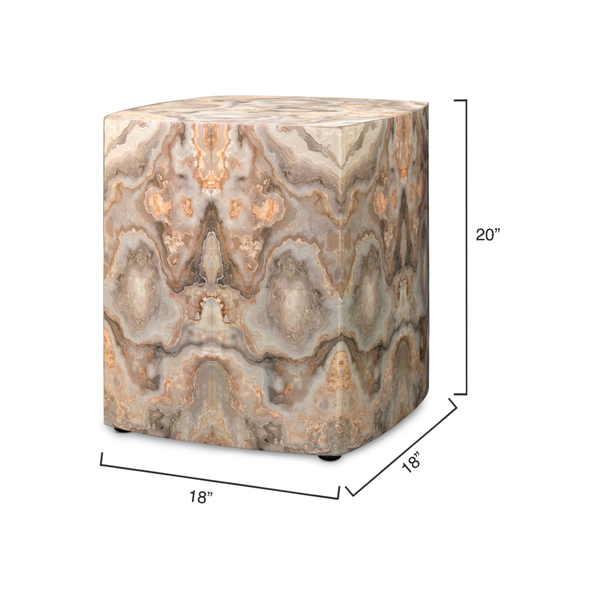 Ink Blot Faux Marble Side Table, Cream by Jamie Young