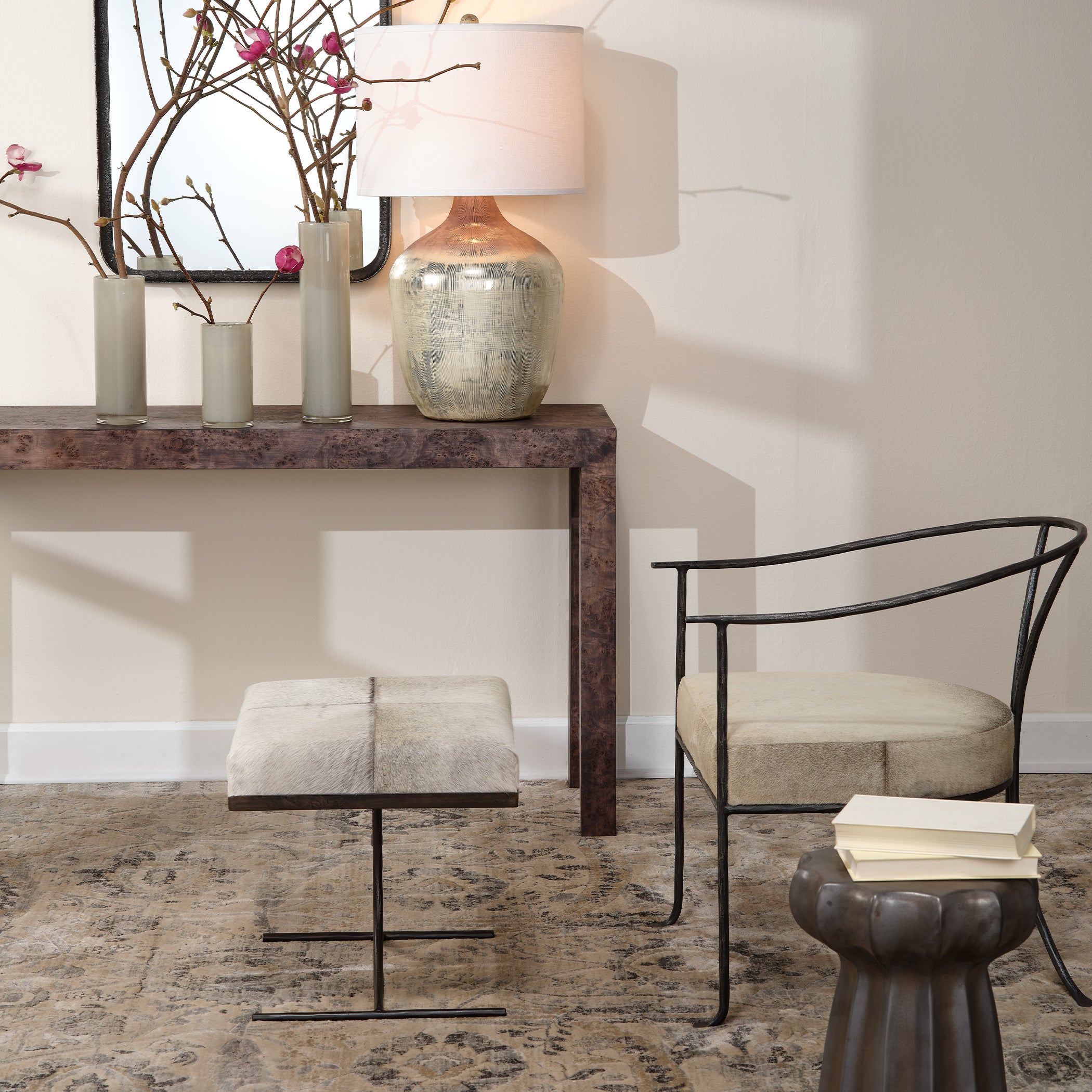 Kai Hide Stool by Jamie Young