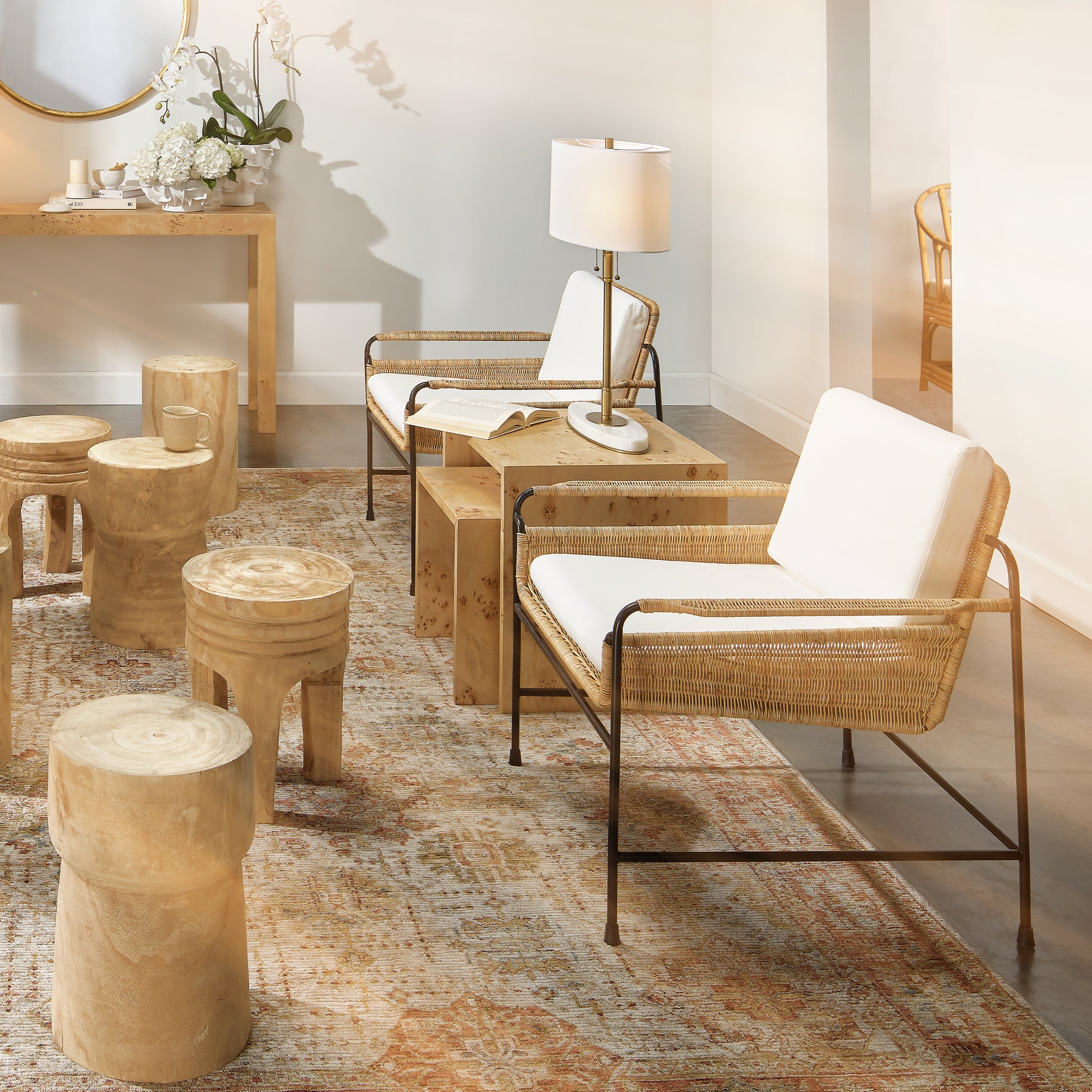 Mesa Natural Wood Side Table by Jamie Young