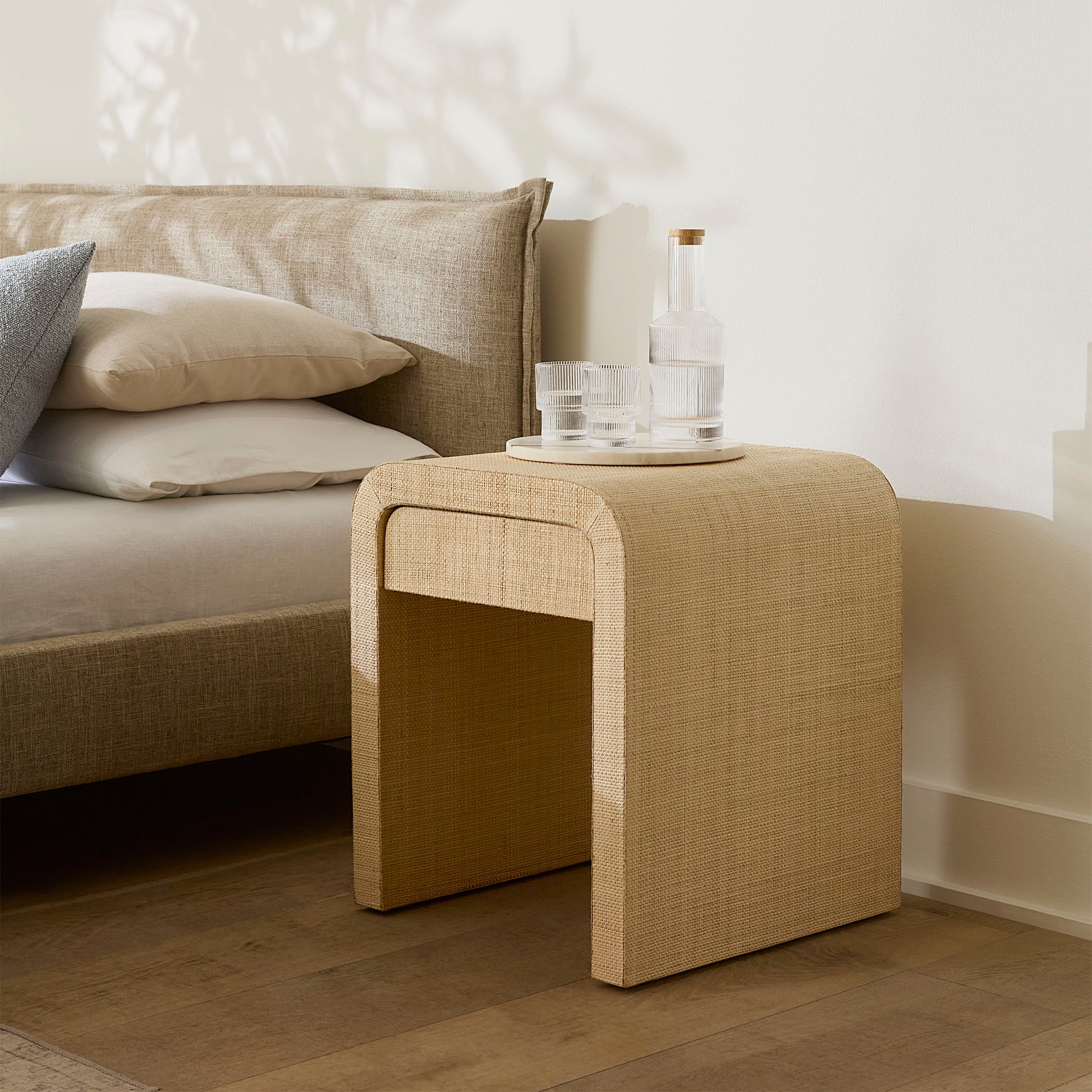 Montecito 1-Drawer Raffia Side Table by Jamie Young