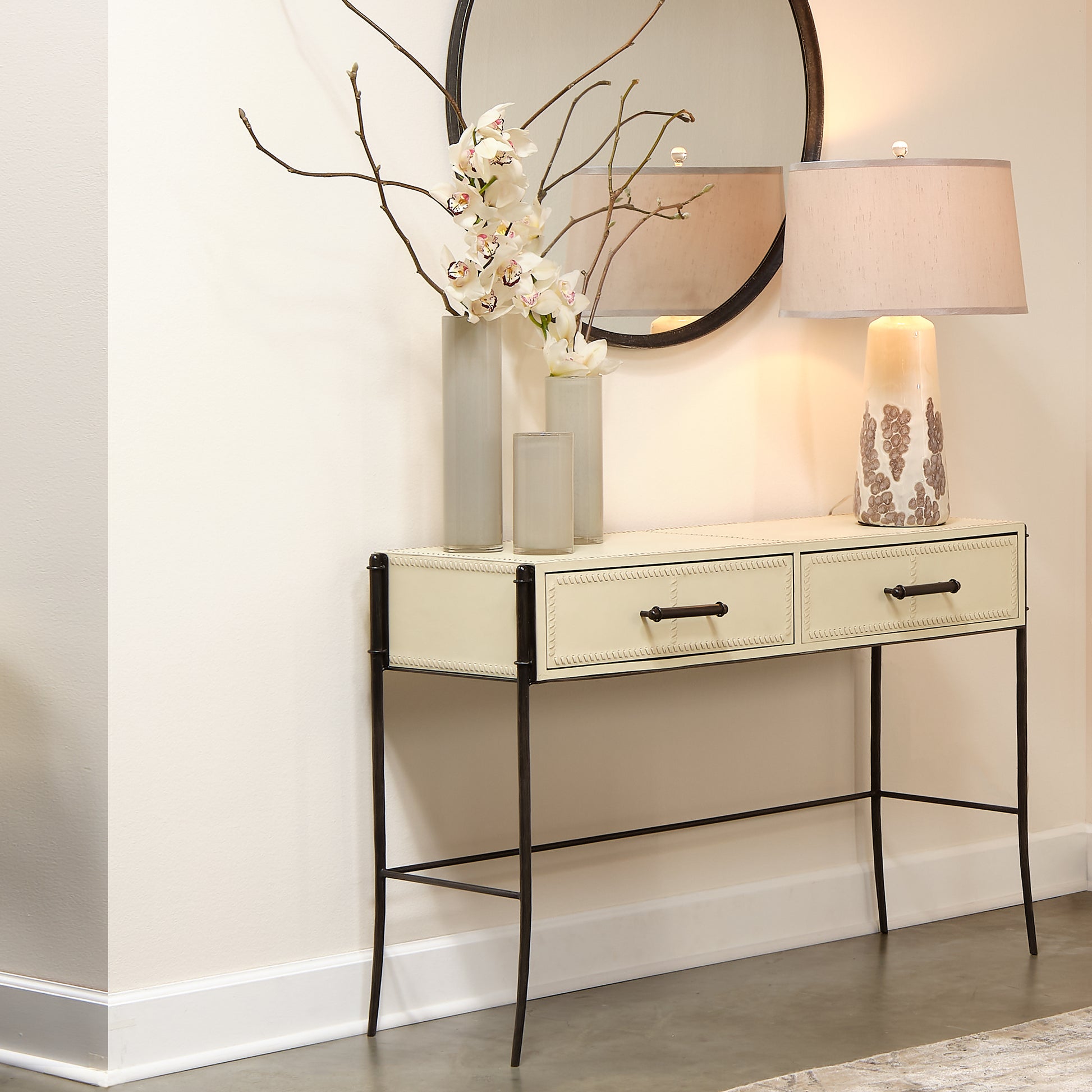 Nevado Leather Console Table by Jamie Young