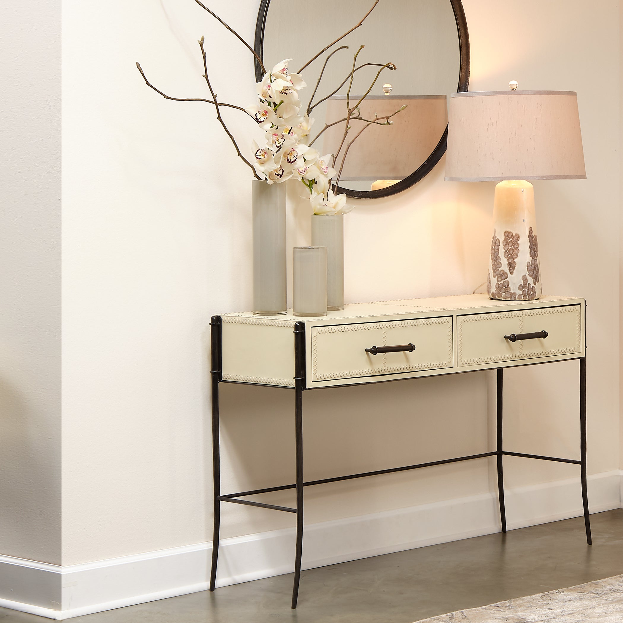 Nevado Leather Console Table by Jamie Young