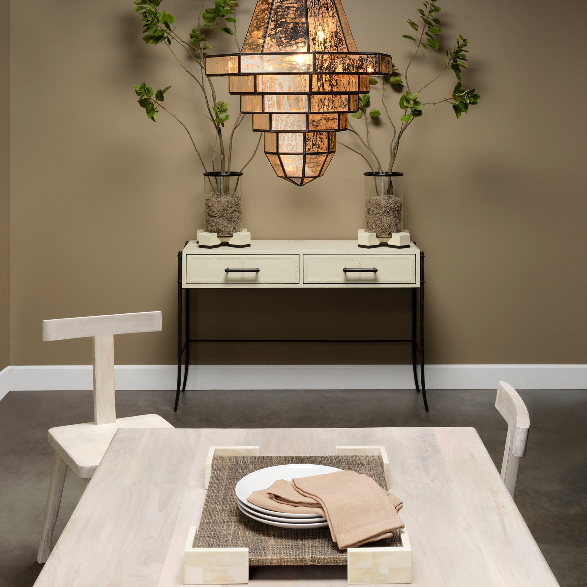 Nevado Leather Console Table by Jamie Young