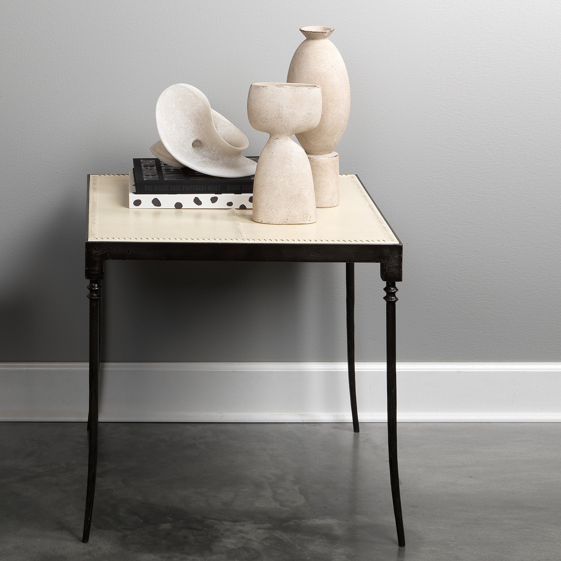 Nevado Leather Side Table by Jamie Young
