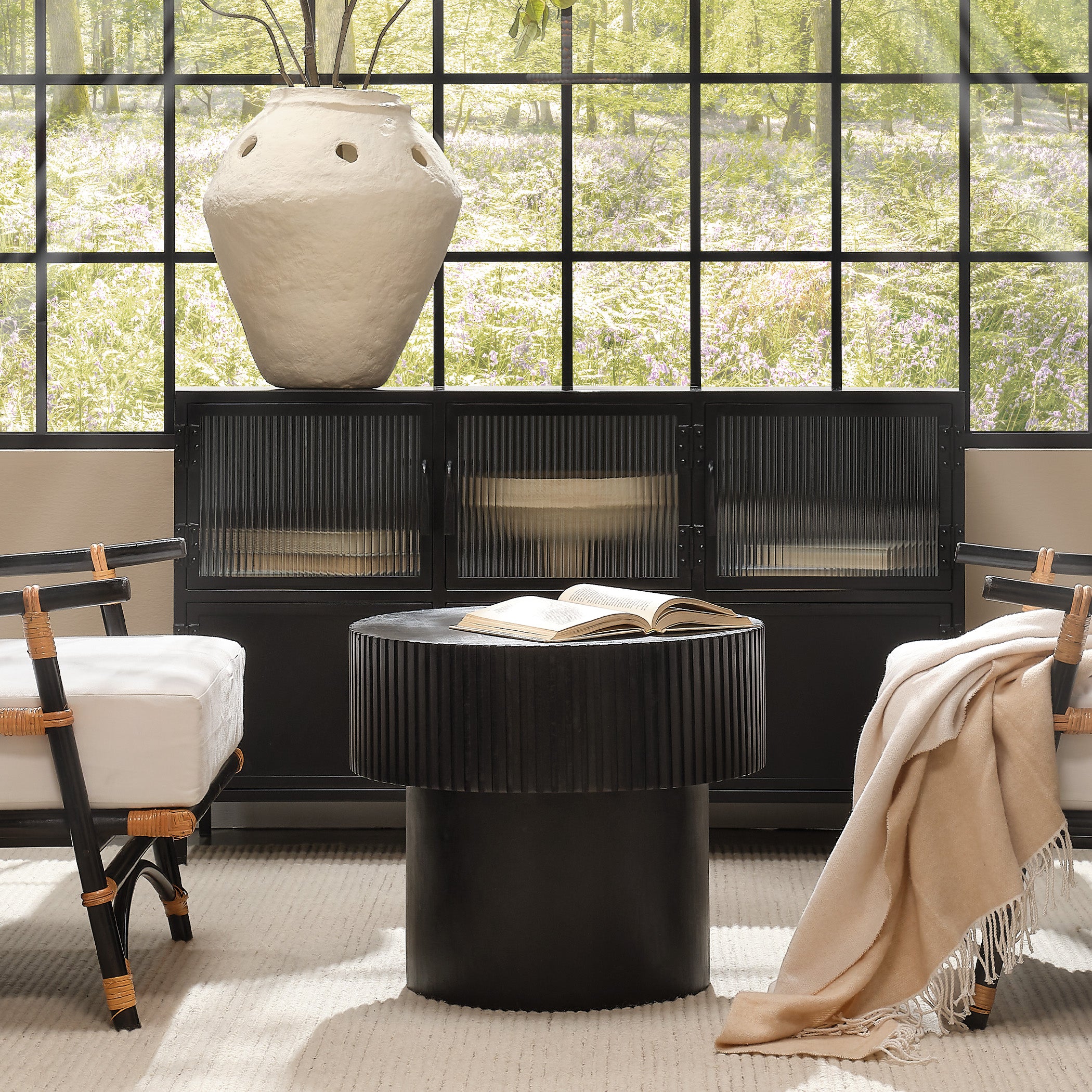 Notch Mango Wood Round Side Table by Jamie Young