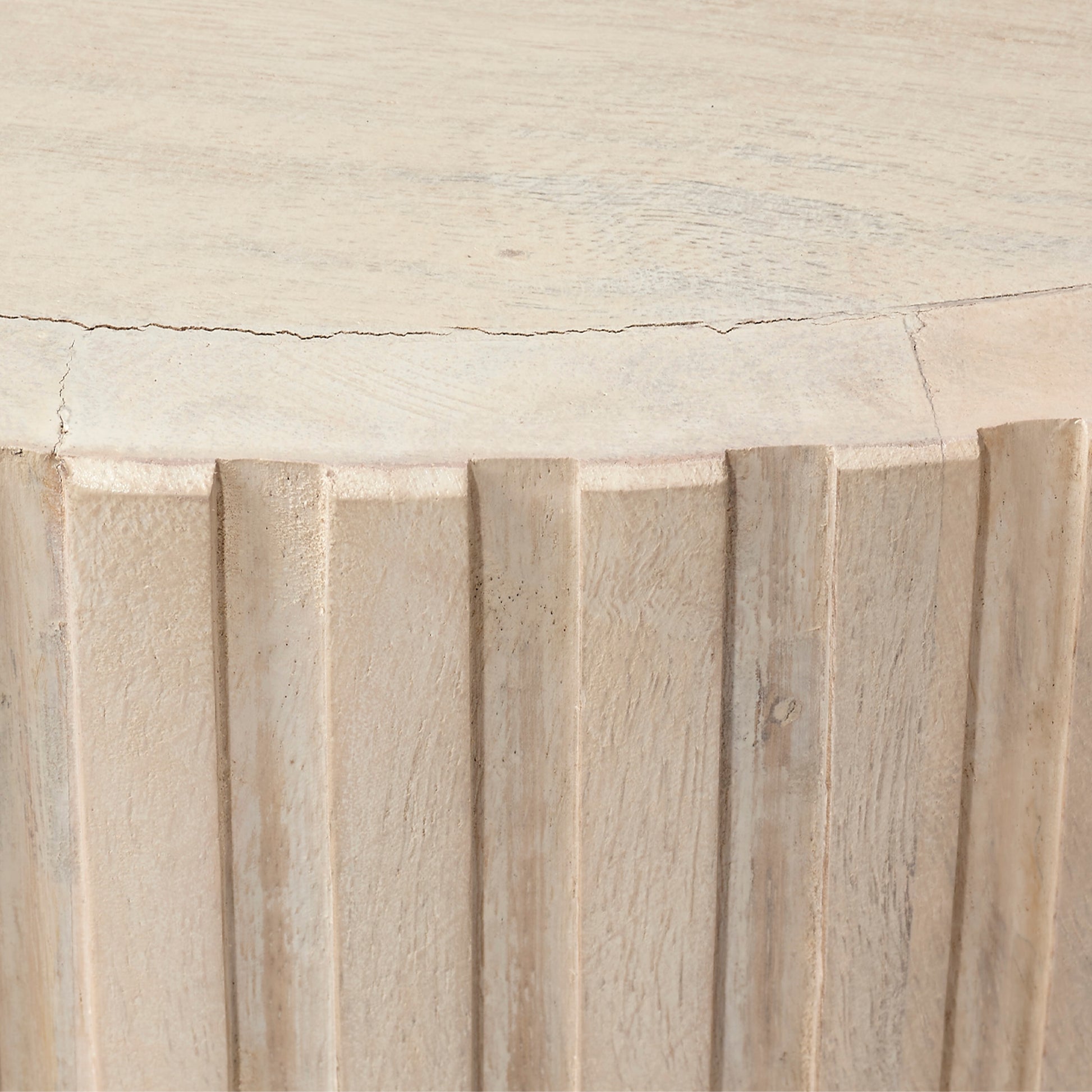 Notch Mango Wood Round Side Table by Jamie Young
