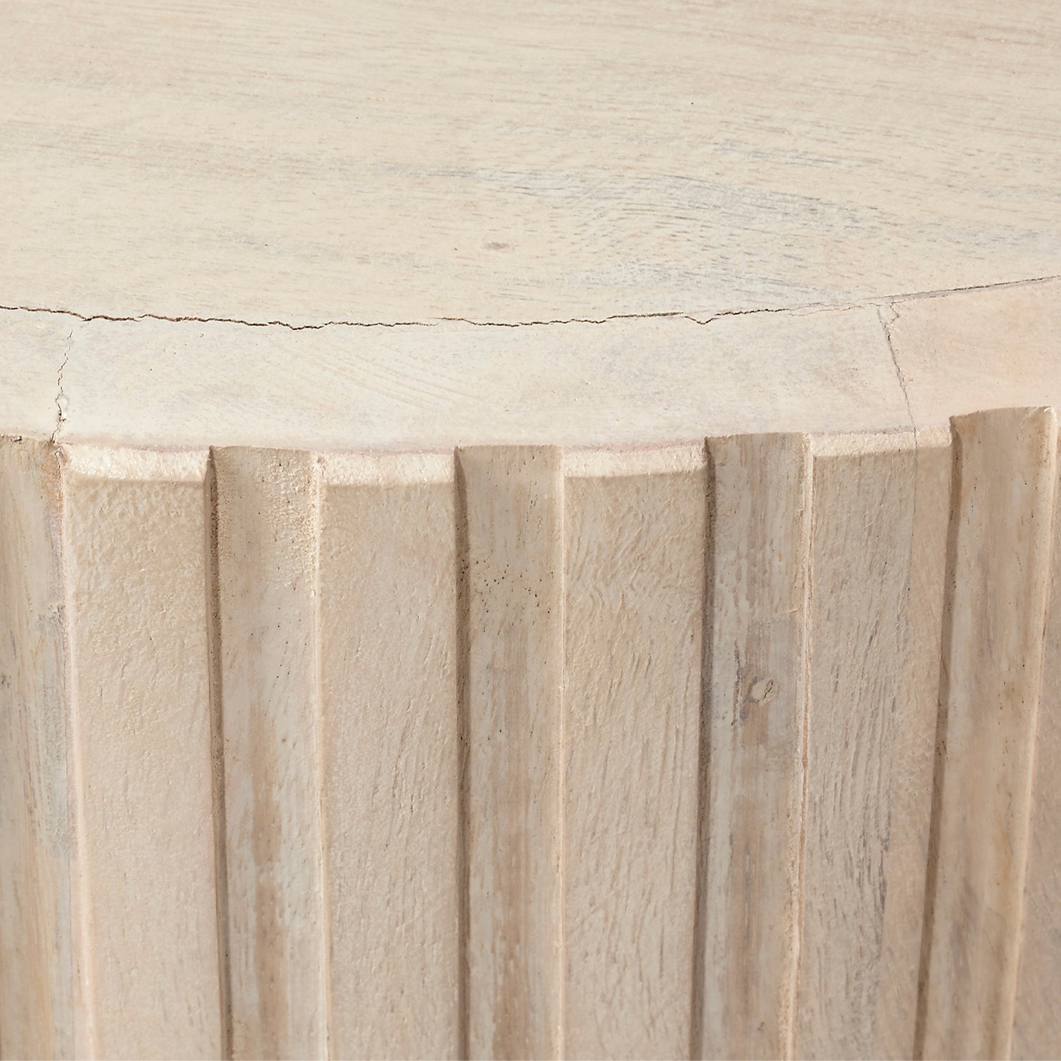 Notch Mango Wood Round Side Table by Jamie Young