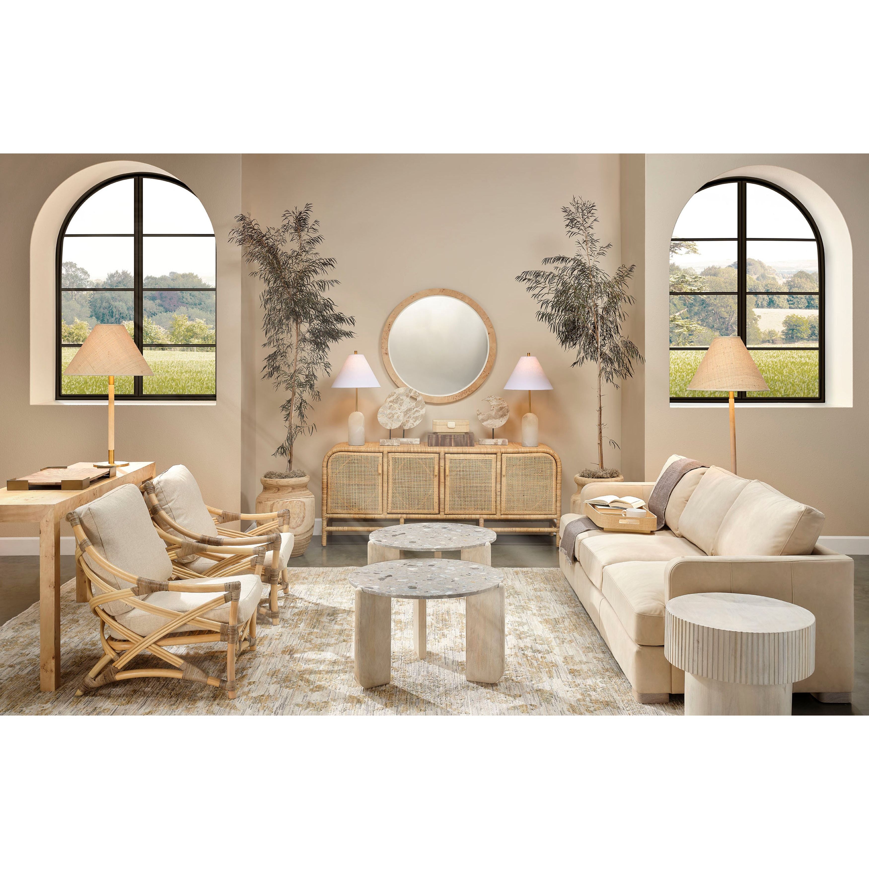 Notch Mango Wood Round Side Table by Jamie Young