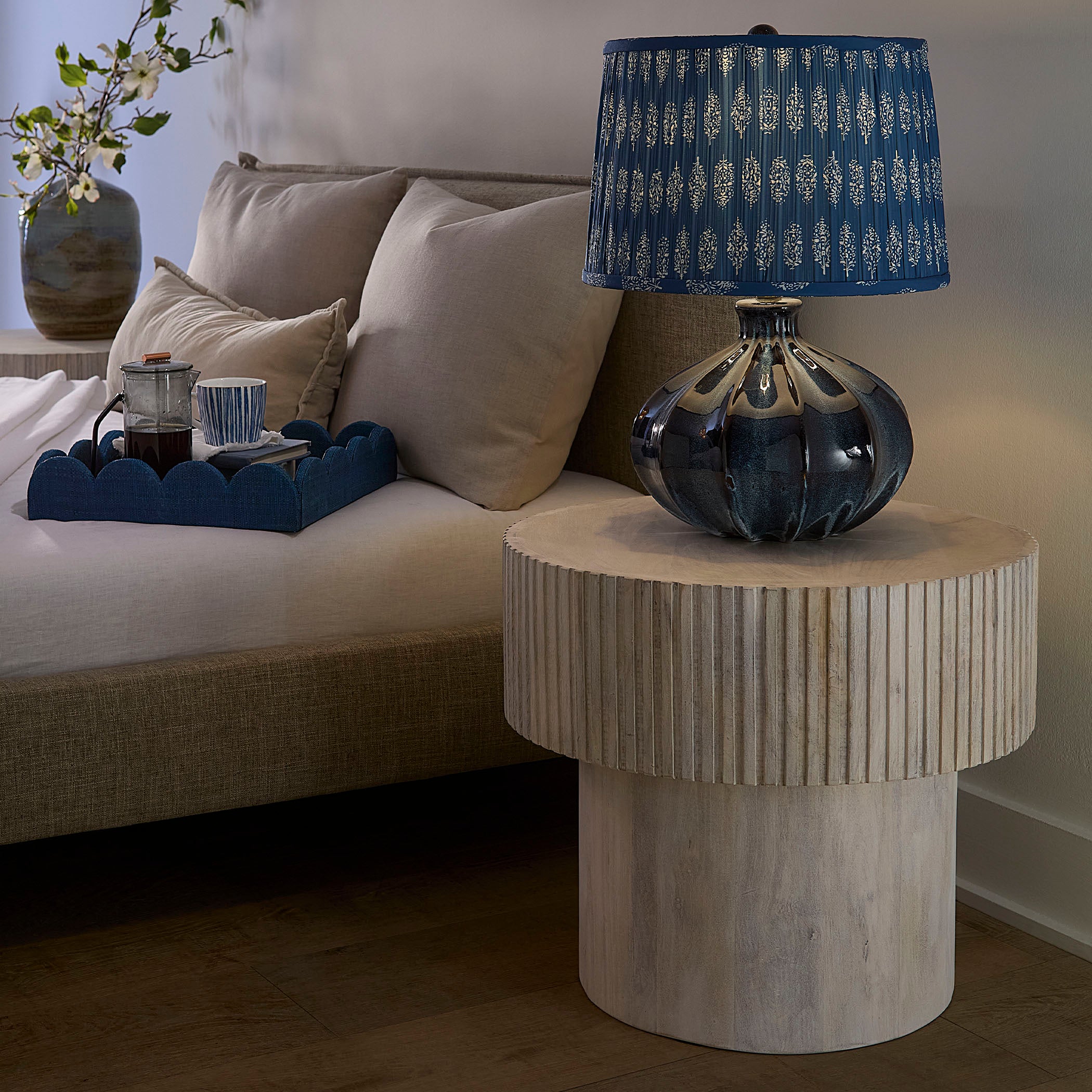 Notch Mango Wood Round Side Table by Jamie Young