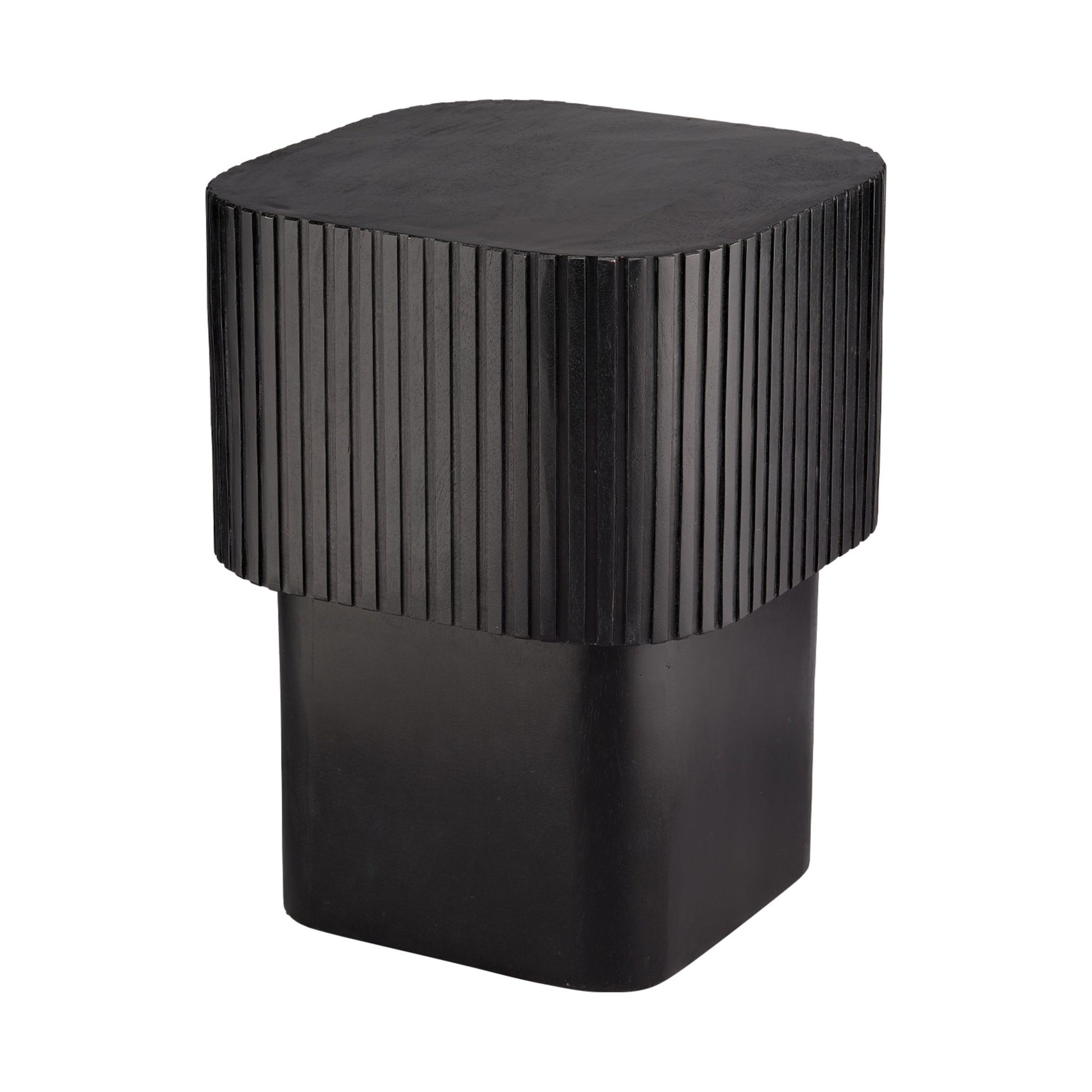 Notch Mango Wood Square Table Black by Jamie Young