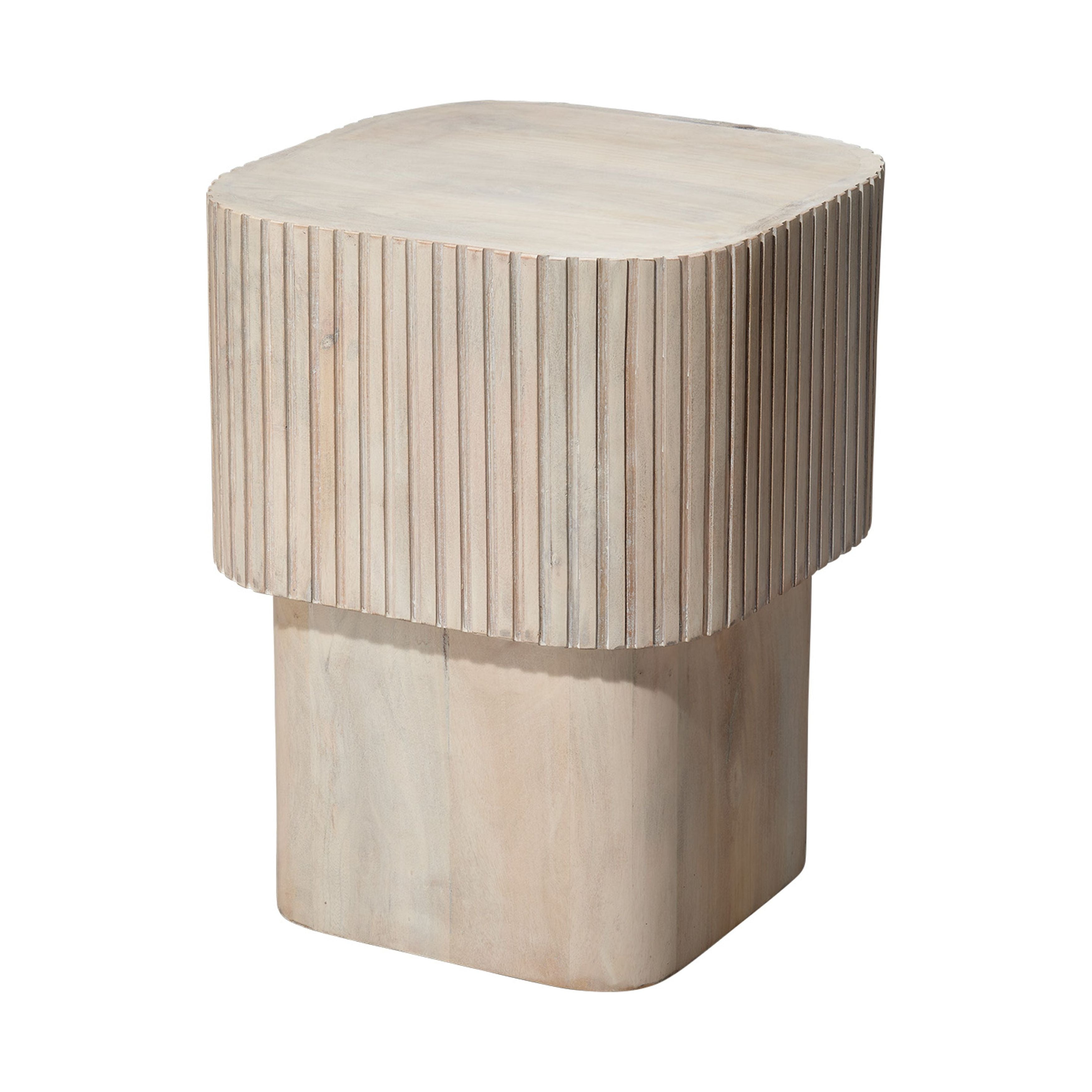 Notch Mango Wood Square Table White Bleach by Jamie Young