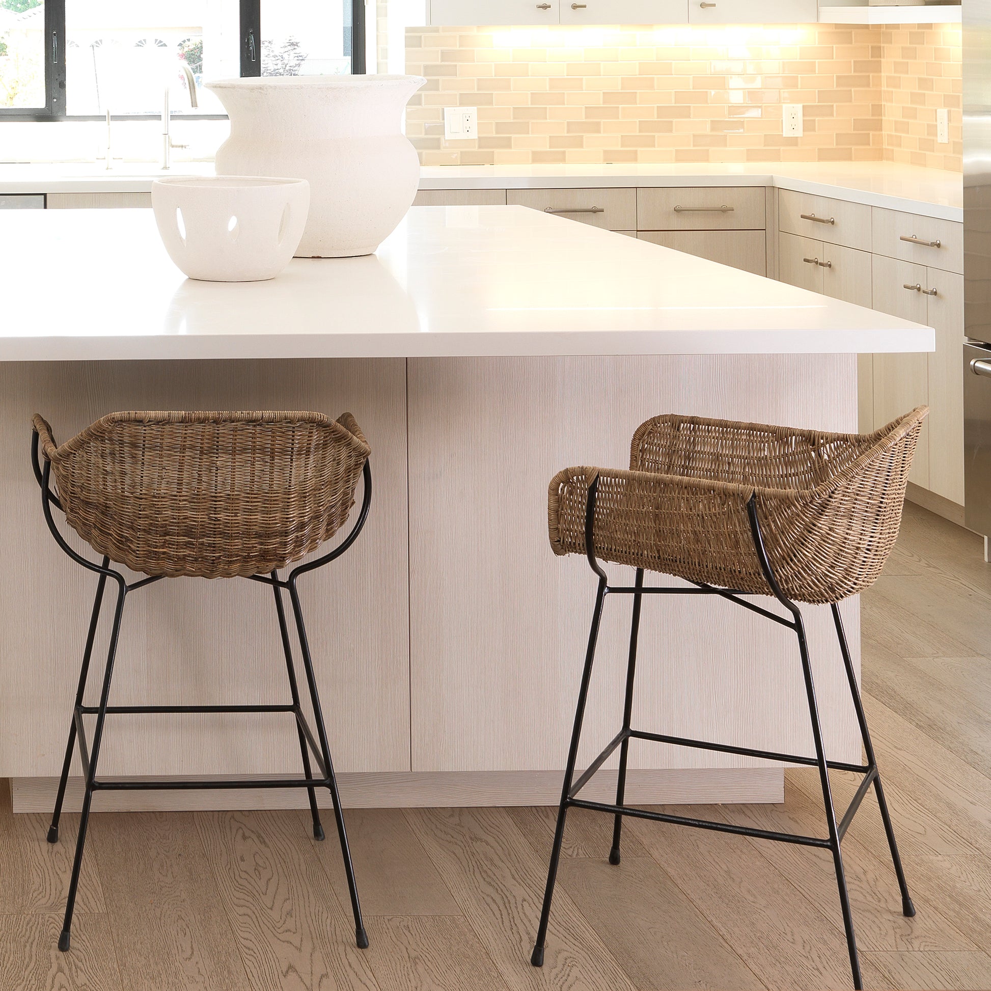 Nusa Rattan Stool by Jamie Young