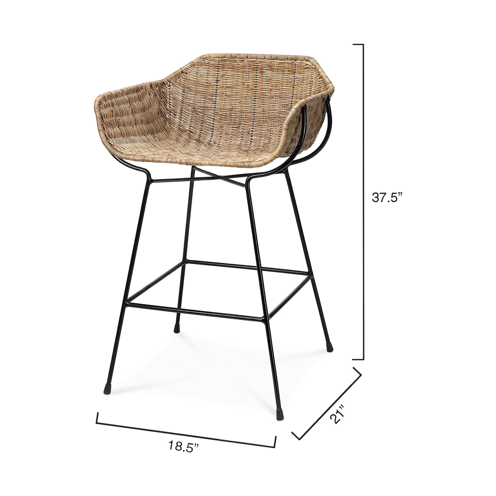 Nusa Rattan Stool Counter by Jamie Young