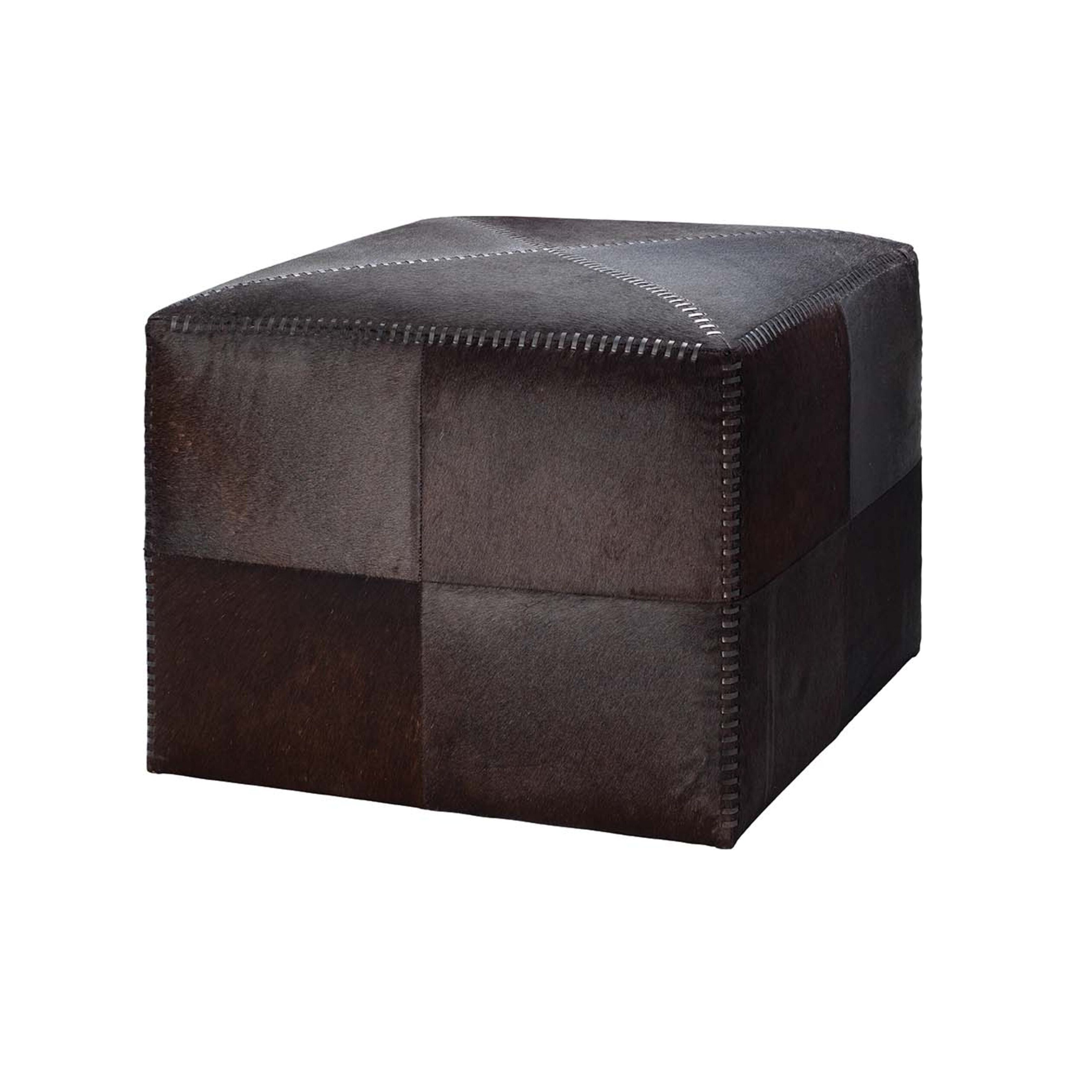 Espresso Hair on Hide Ottoman Large by Jamie Young