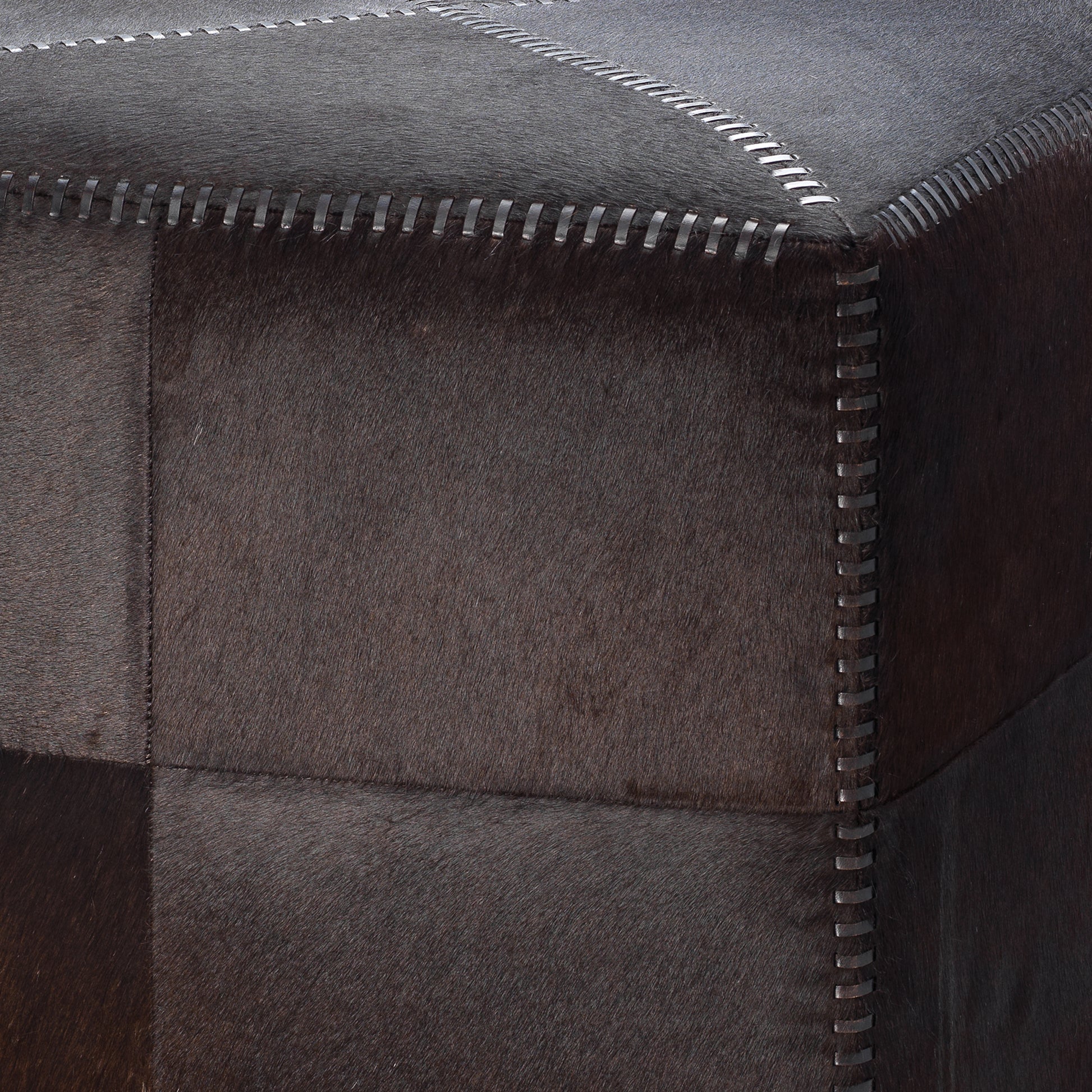 Espresso Hair on Hide Ottoman by Jamie Young