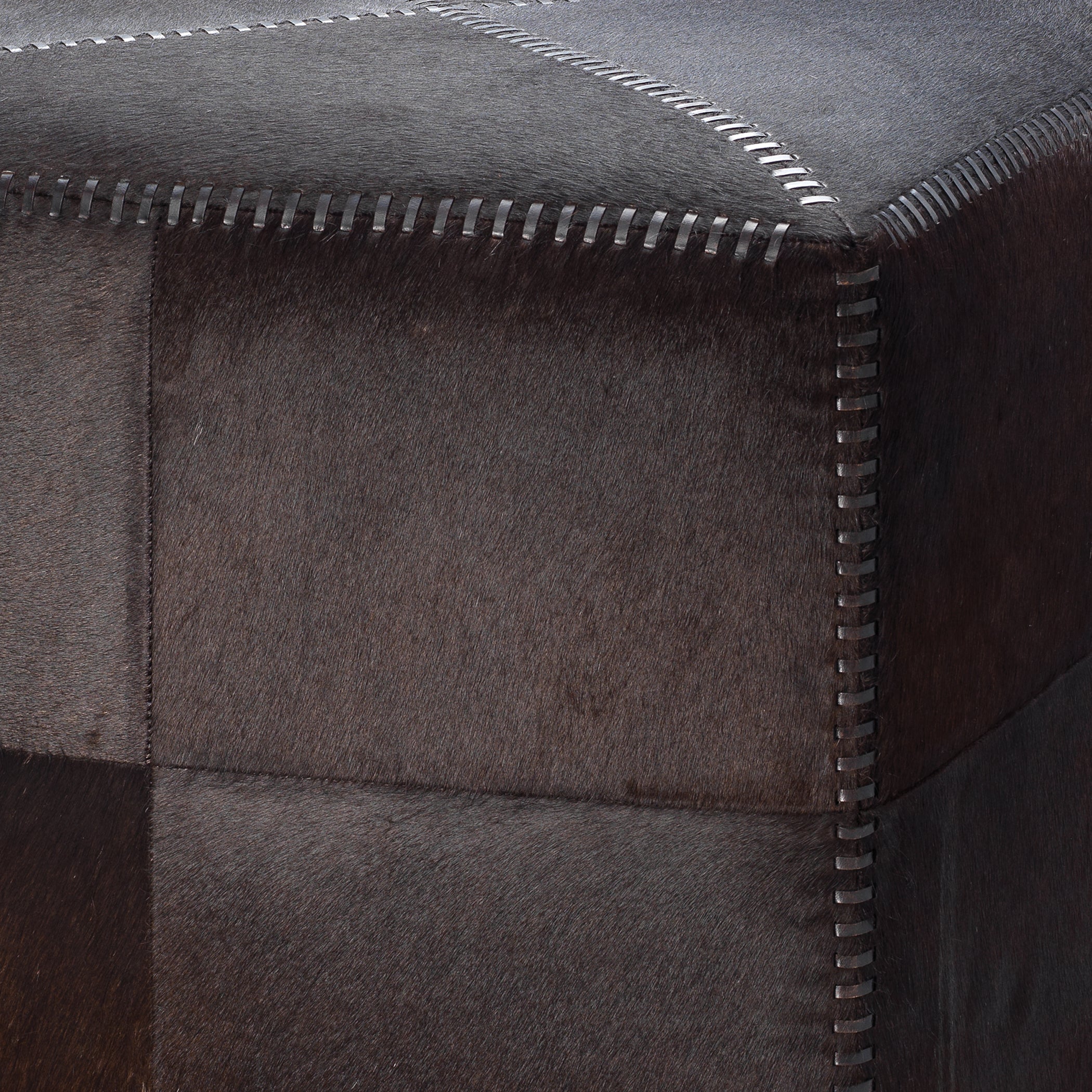 Espresso Hair on Hide Ottoman by Jamie Young