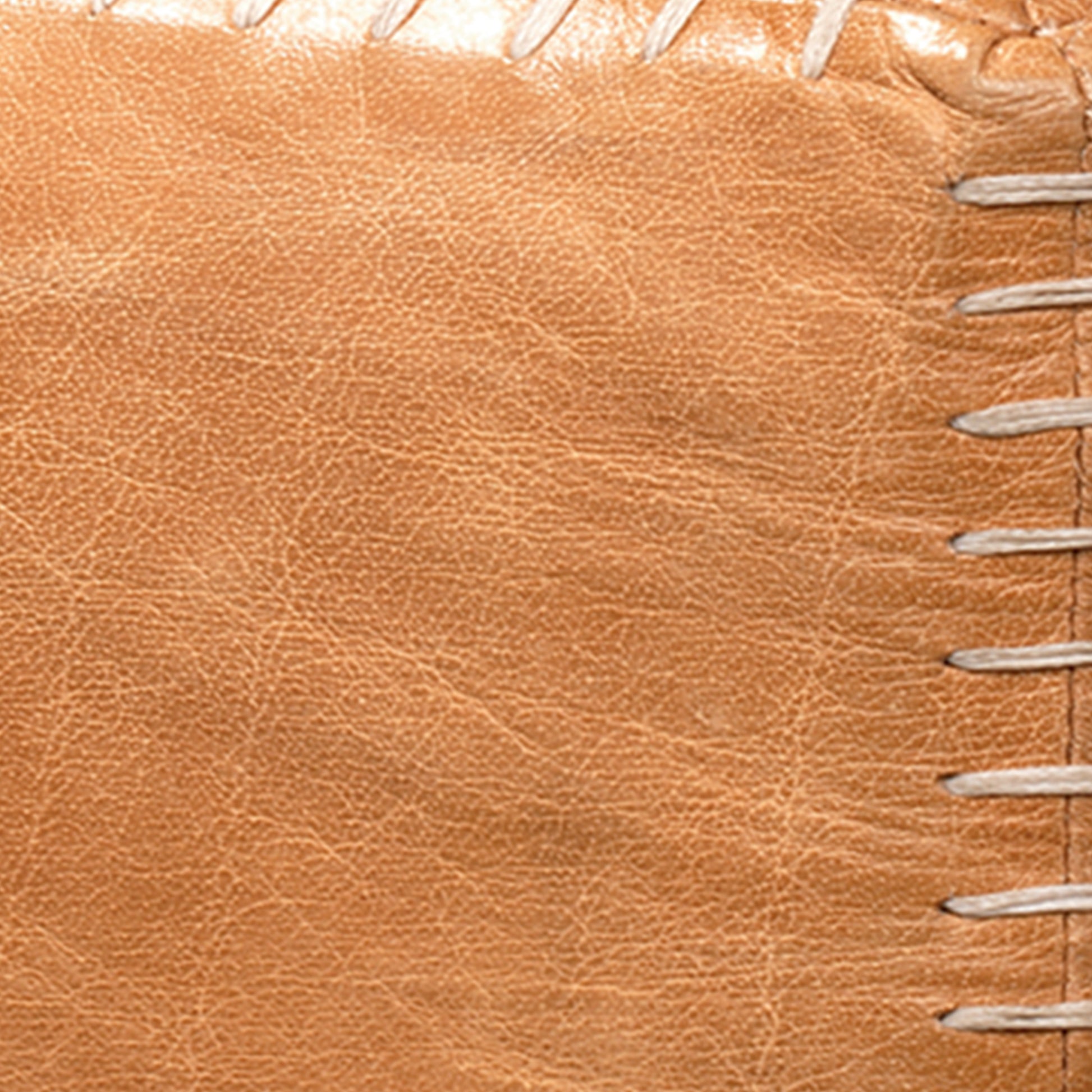 Buff Leather Ottoman by Jamie Young