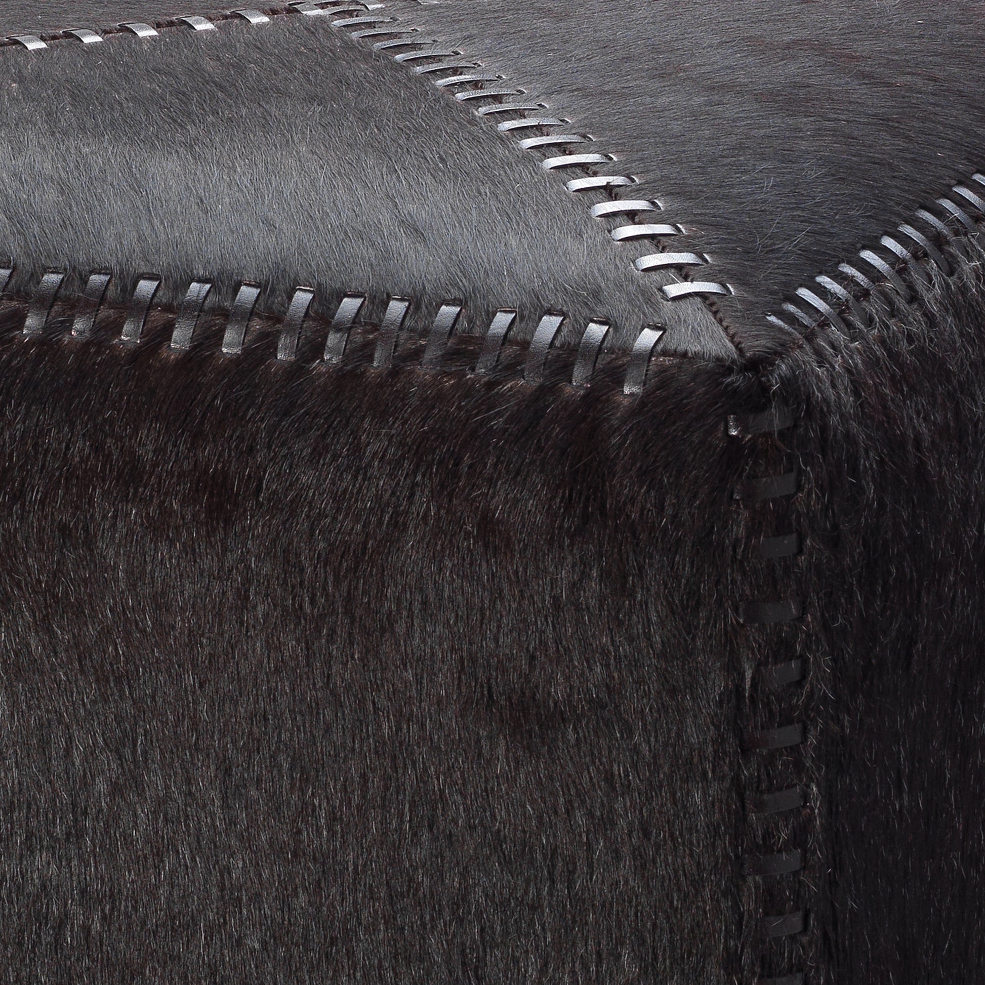 Espresso Hair on Hide Ottoman by Jamie Young