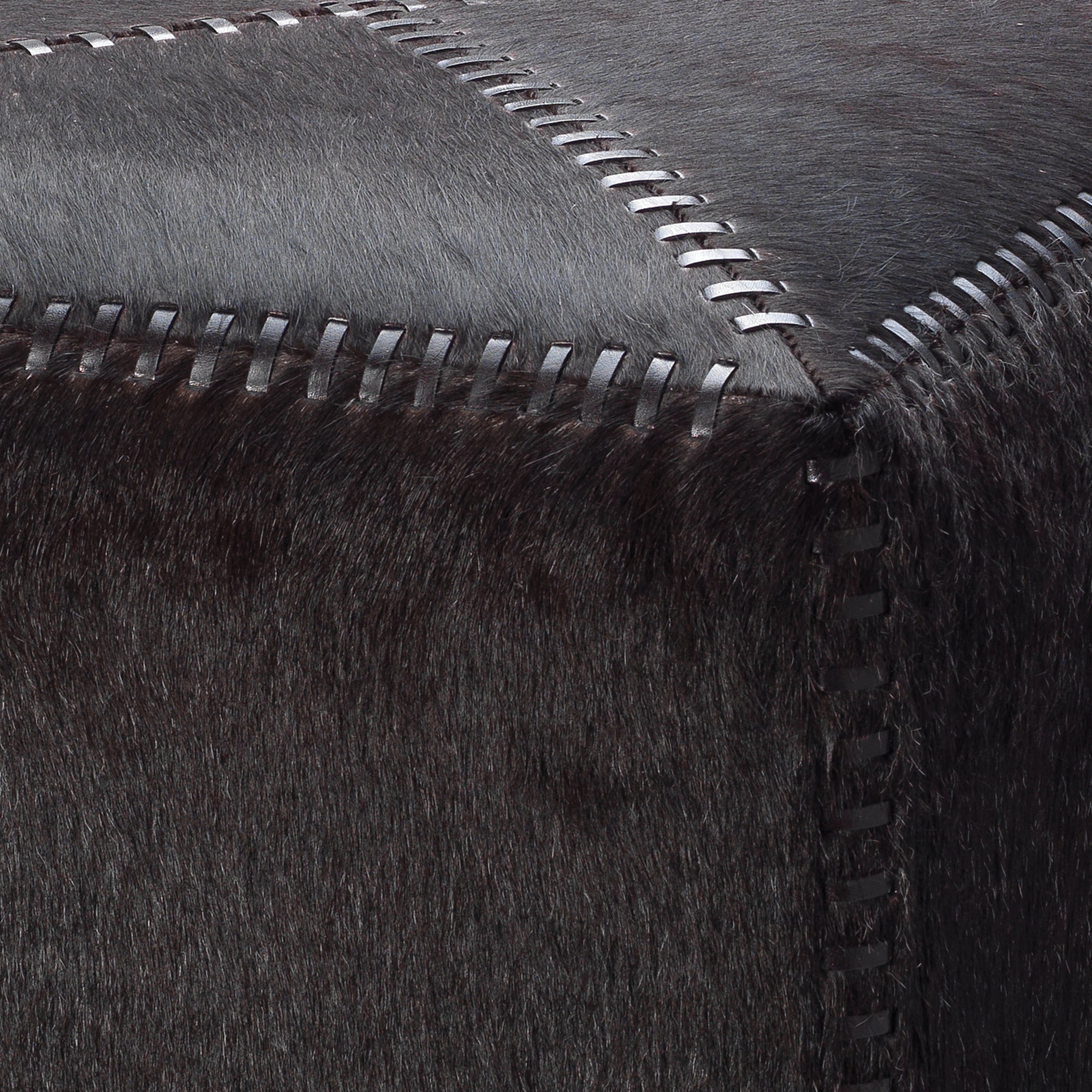 Espresso Hair on Hide Ottoman by Jamie Young