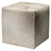 Grey Hair on Hide Ottoman Small by Jamie Young