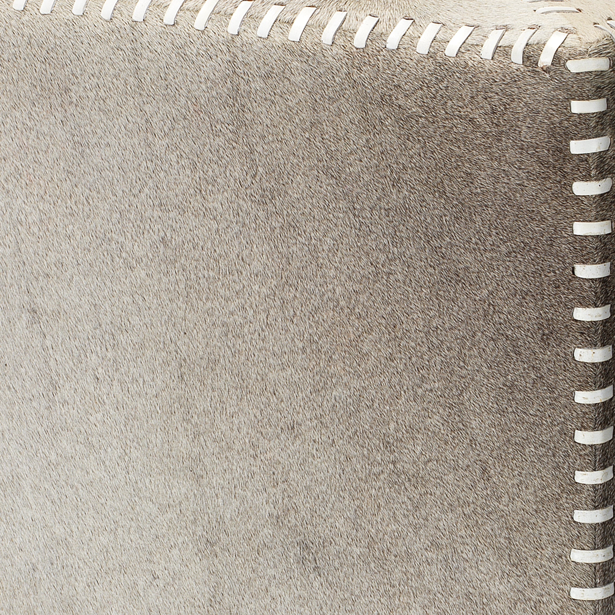 Grey Hair on Hide Ottoman by Jamie Young